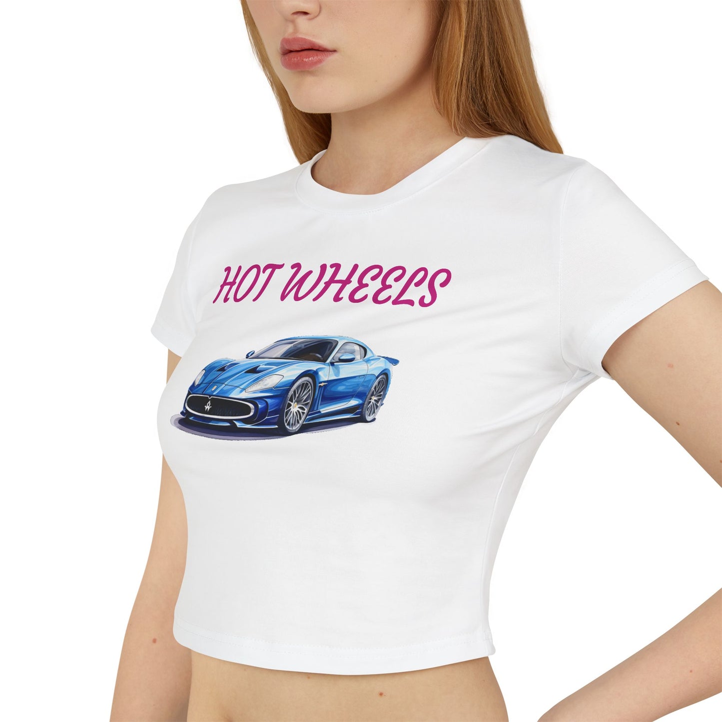 Princess Grace  Hot Wheels Women's Baby Tee Cool Car Graphic T-Shirt for Automotive Enthusiasts