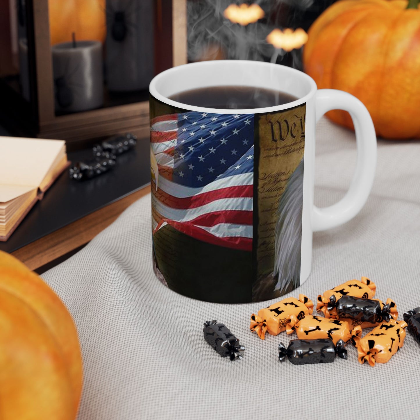 Princess Grace Patriotic Eagle Ceramic Mug Perfect for Independence Day Gift for Veterans American Pride 4th of July