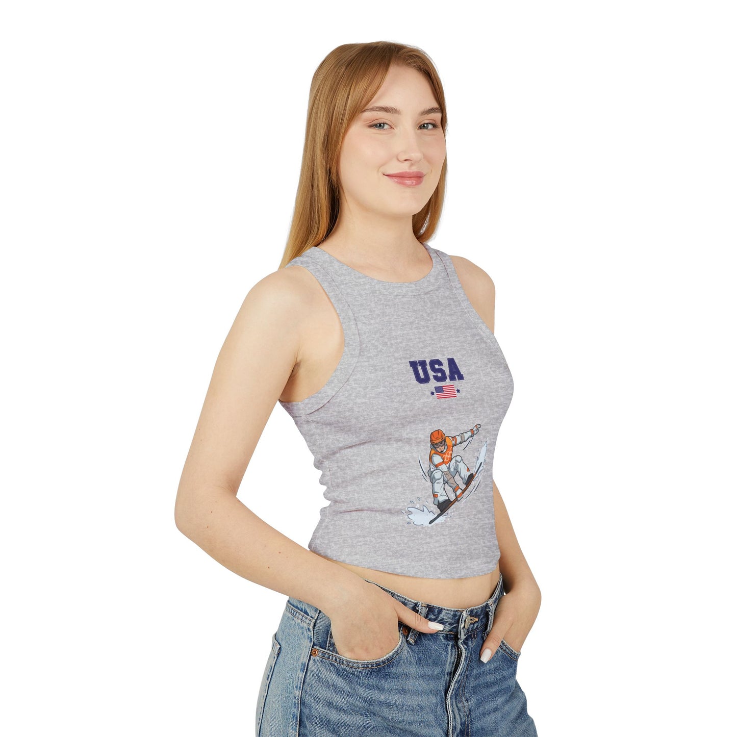 Princess Grace  TEAM USA  Women's Micro Rib Racer Tank Top