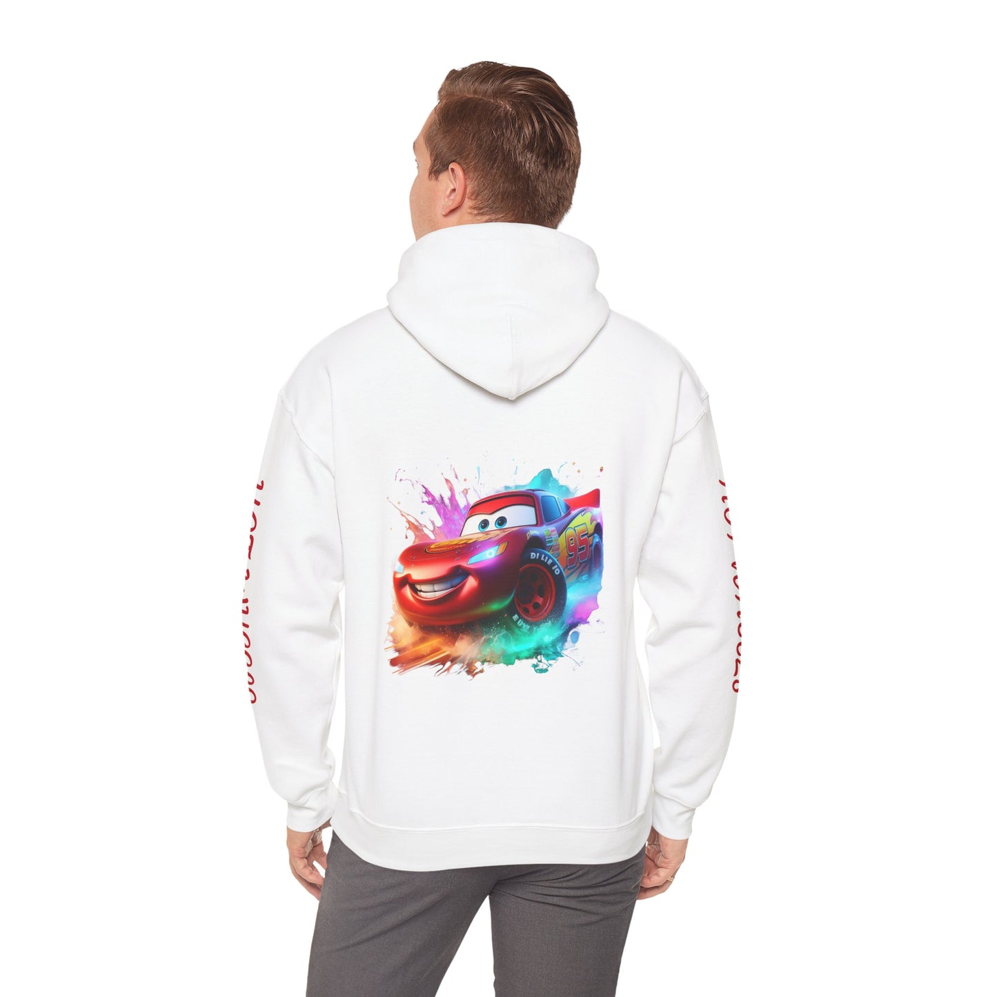 Princess Grace  Hot Wheels Unisex Heavy Blend Hooded Sweatshirt Fun and Colorful Racing Design