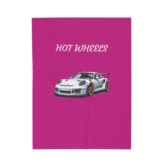 Princess Grace  Hot Wheels Velveteen Plush Blanket   Cozy Car Themed Throw for Automotive Enthusiasts