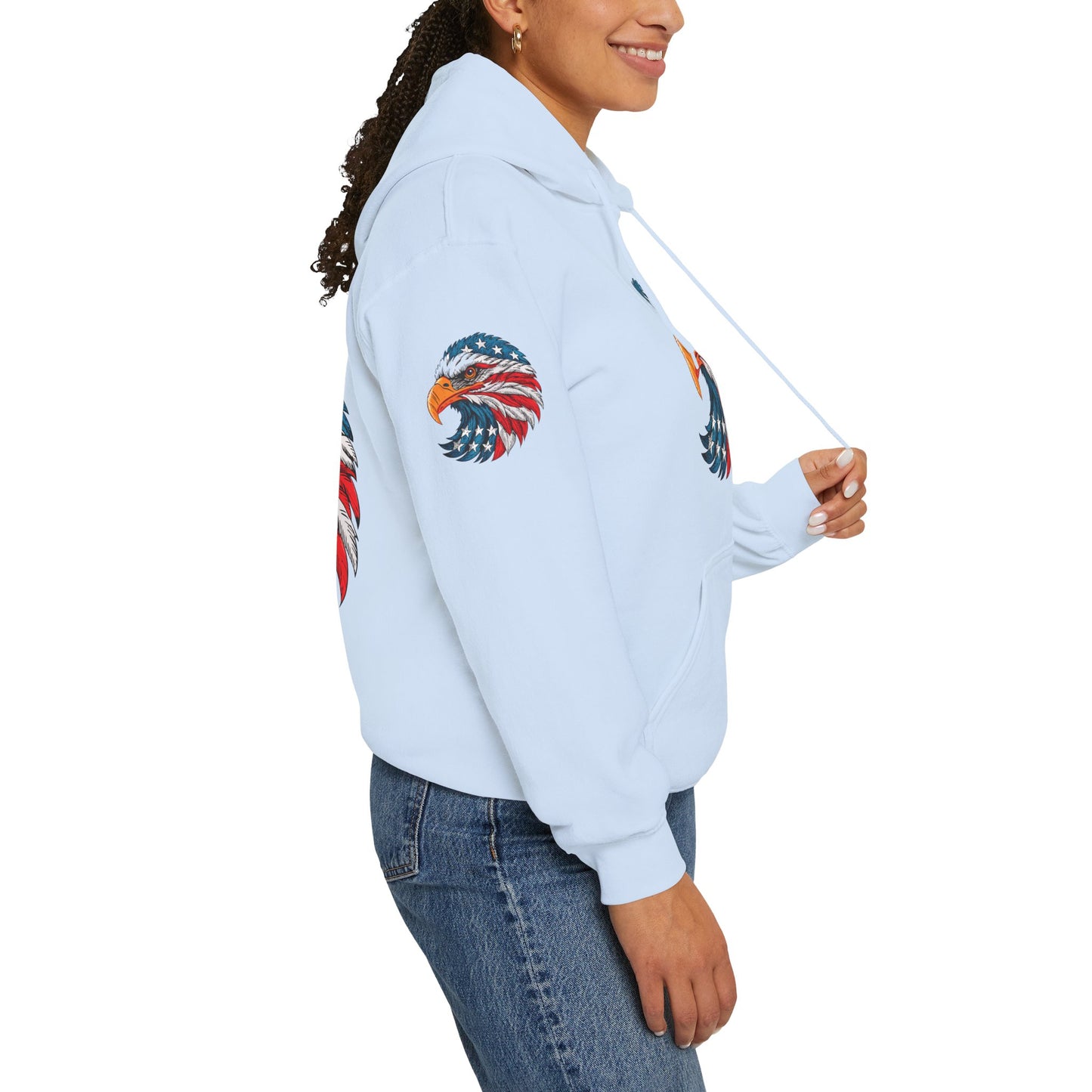 Princess Grace  Patriotic Eagle Hoodie  Unisex Heavy Blend Sweatshirt