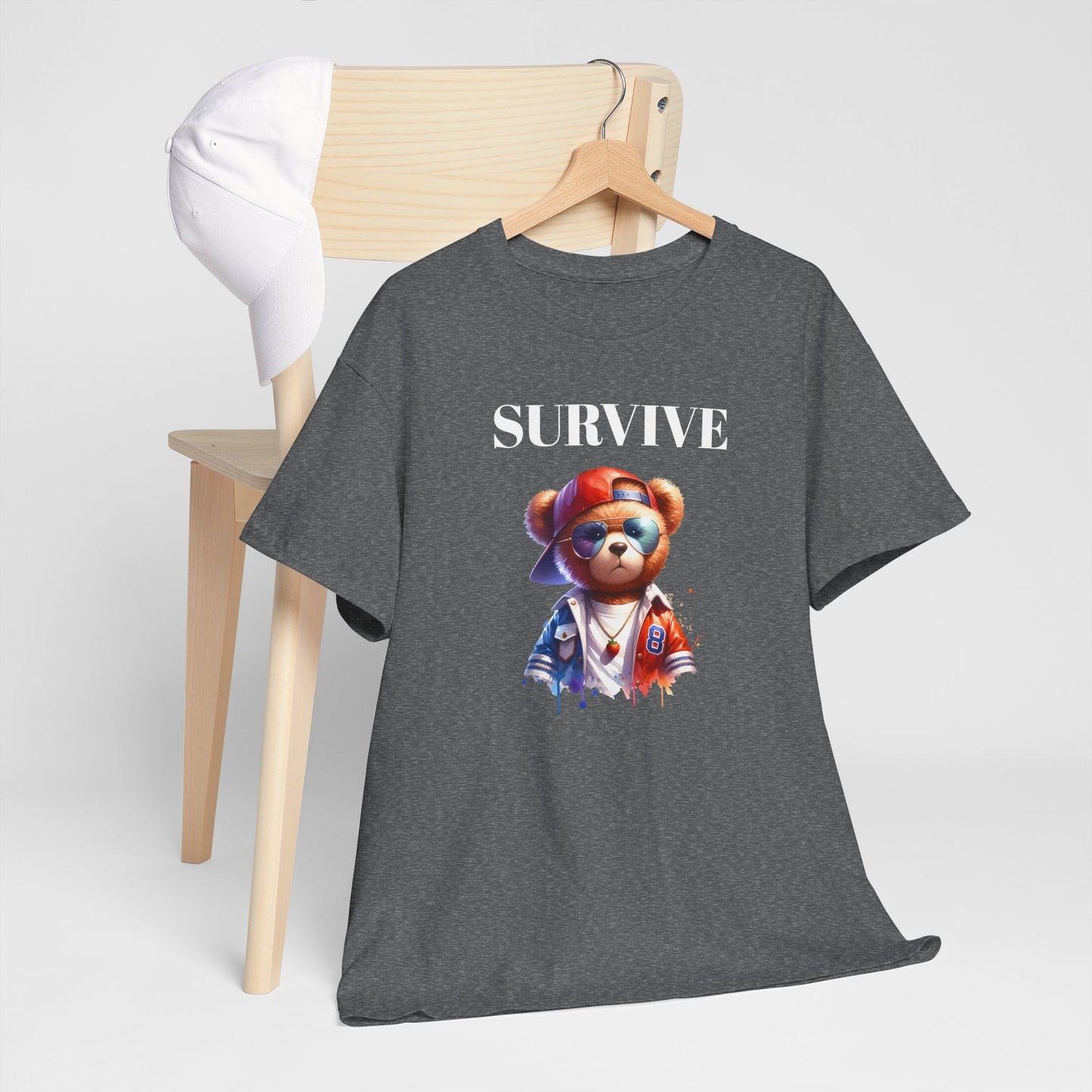 Princess Grace  Cool Survive Bear Unisex Heavy Cotton Tee