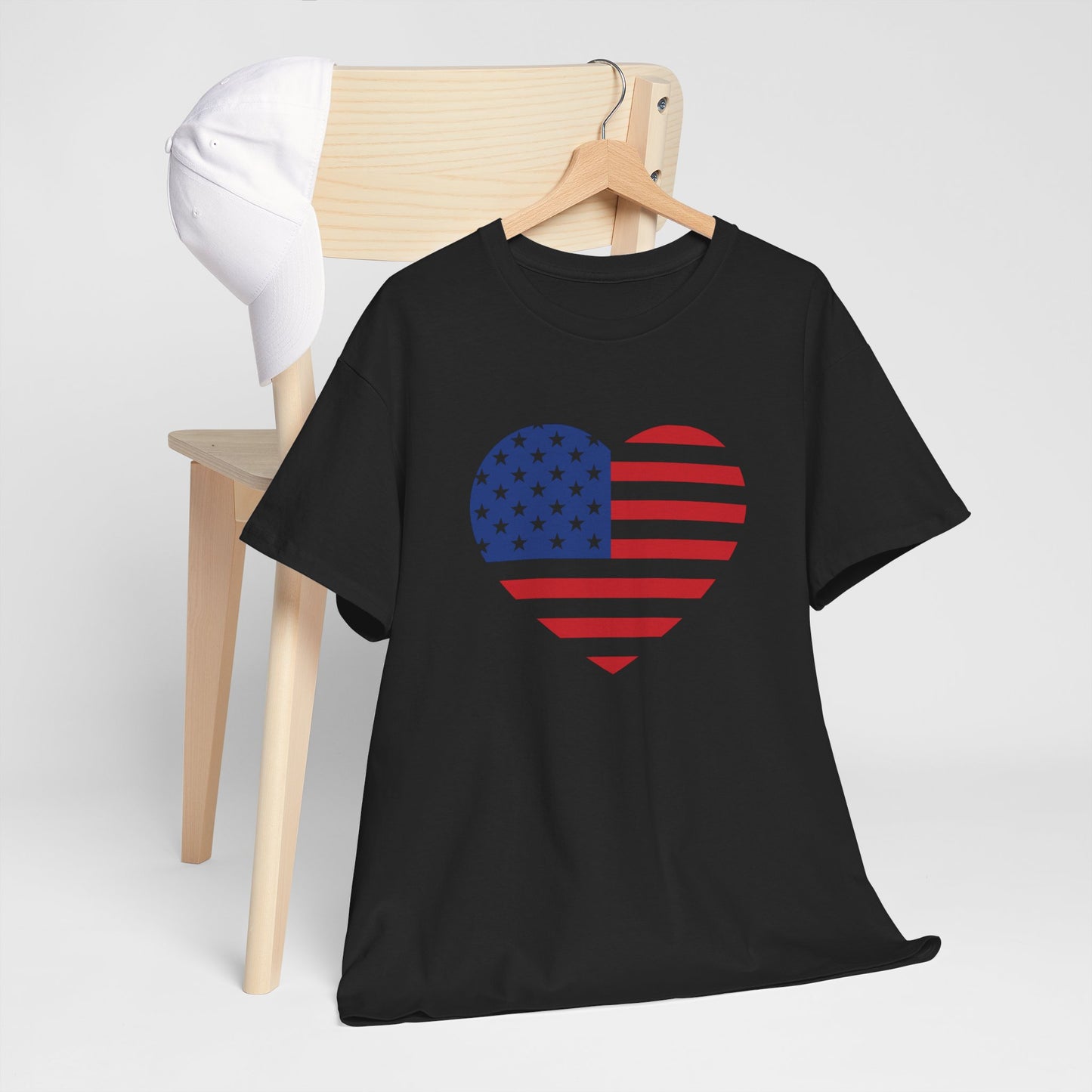 Princess Grace  Patriotic Heart Unisex Heavy Cotton Tee  Celebrate Freedom in Style