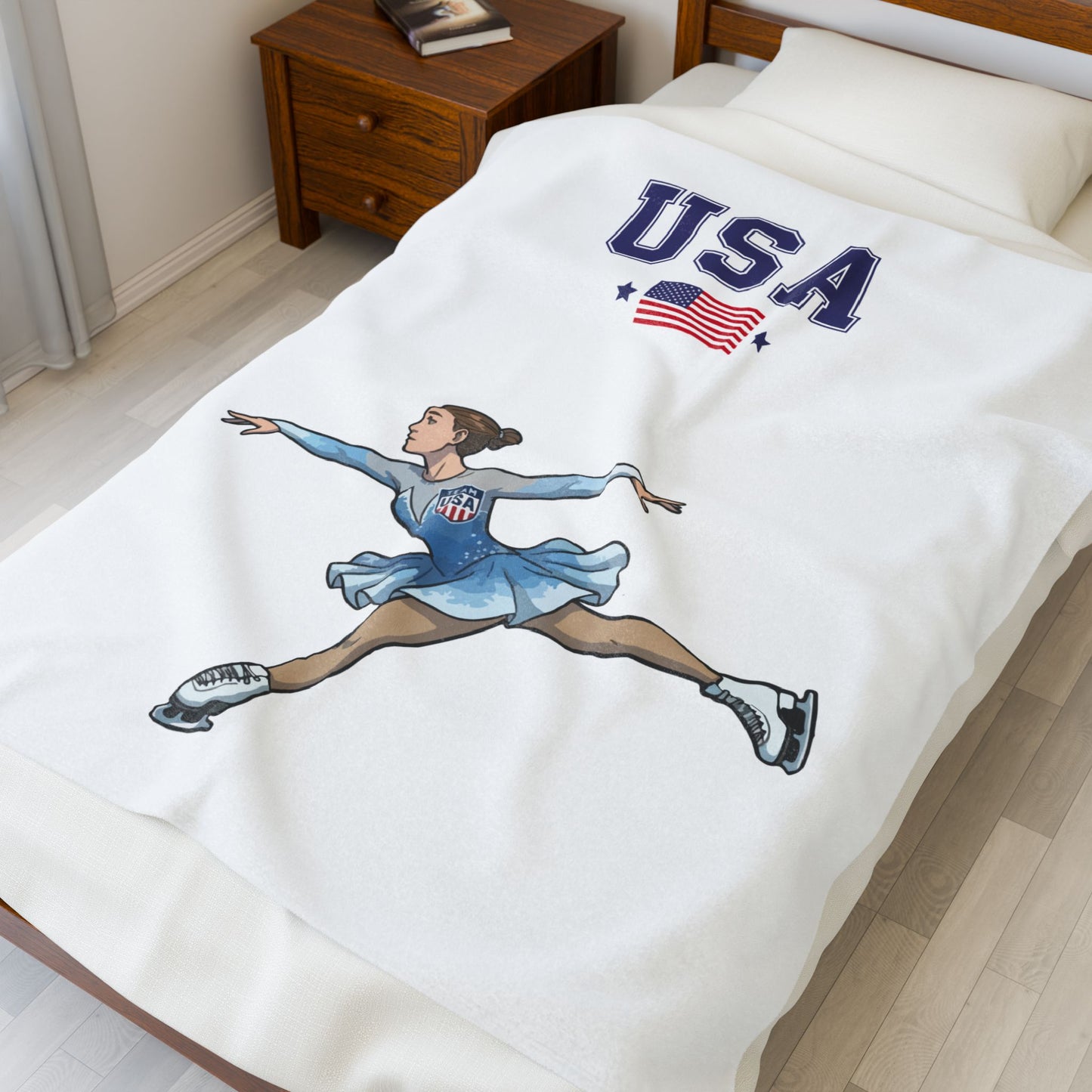 Princess Grace  TEAM USA  Velveteen Plush Blanket