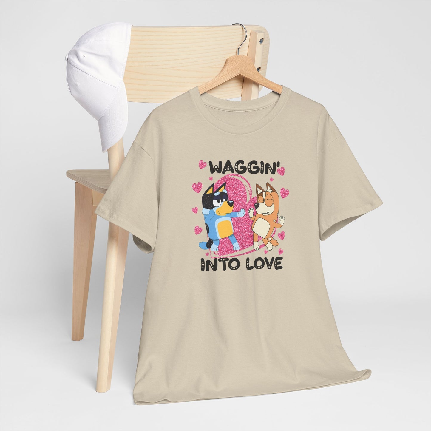 Princess Grace  Bluey  Waggin' Into Love Unisex Heavy Cotton Tee  Cute Pet Themed Shirt for Animal Lovers