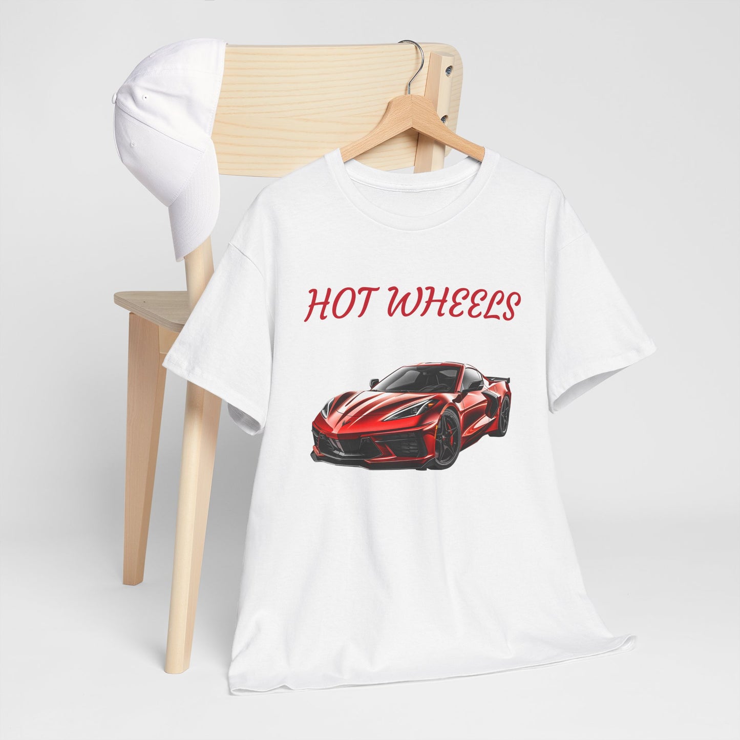 Princess Grace Red Corvette Unisex Heavy Cotton Tee Hot Wheels Racing Graphic Tee for Car Enthusiasts