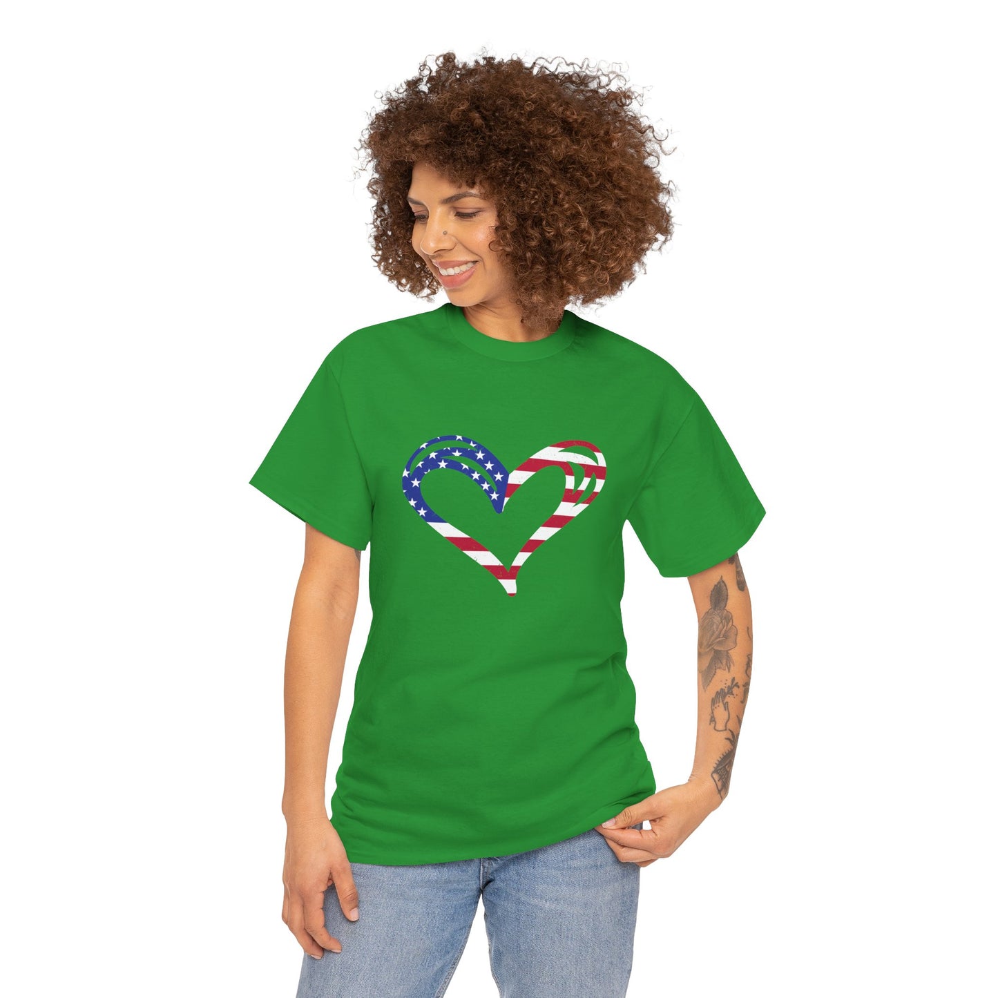 Princess Grace  Patriotic Heart Unisex Heavy Cotton Tee