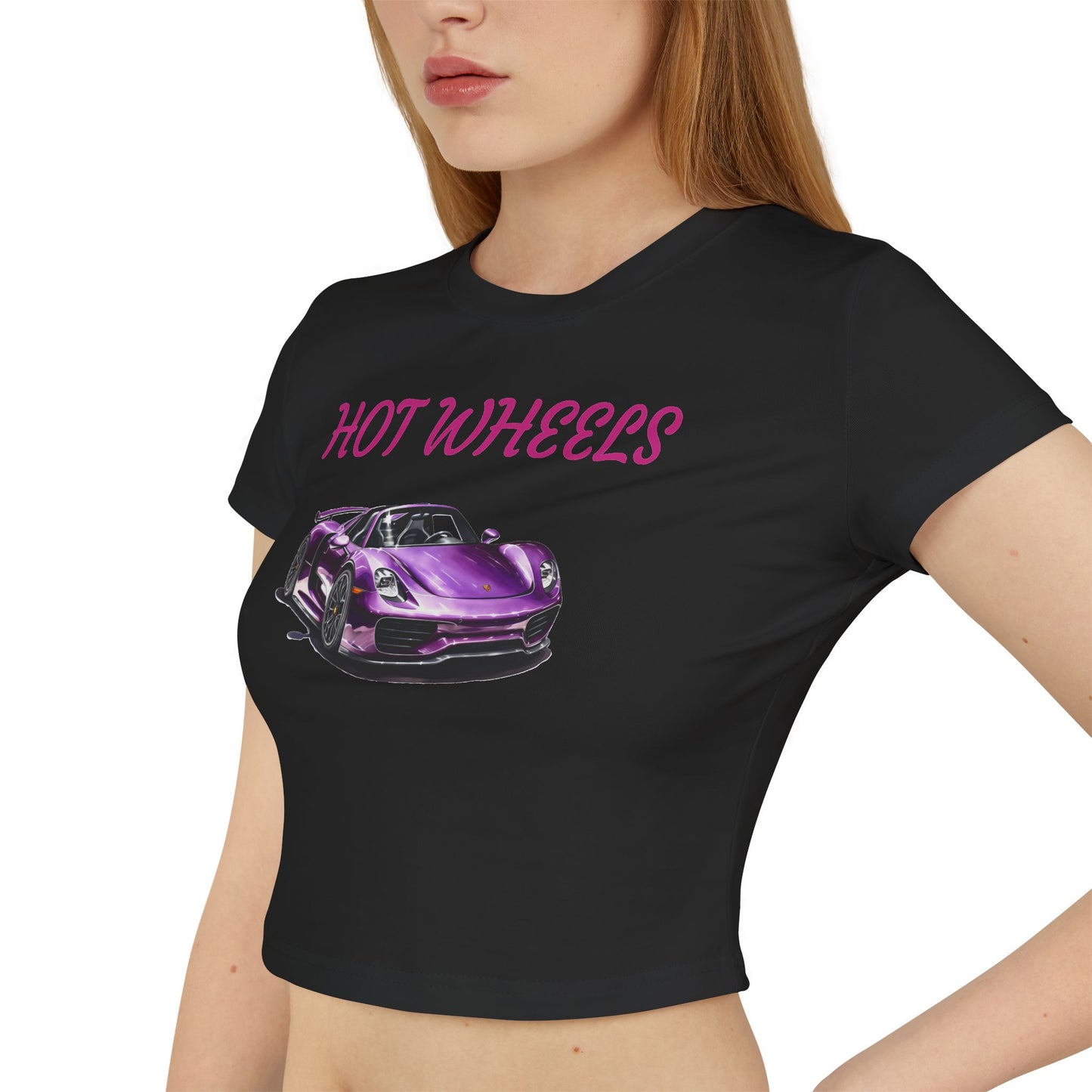 Princess Grace  Hot Wheels Women's Baby Tee Cute Car Graphic T-Shirt for Auto Enthusiasts