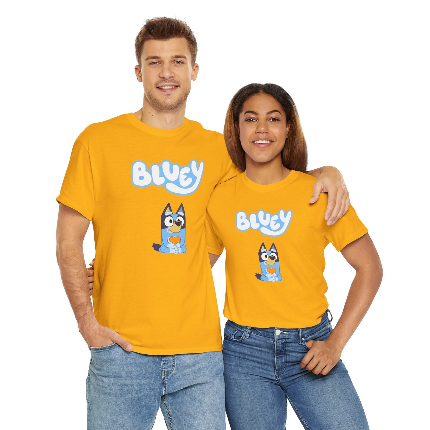 Princess Grace  Bluey Unisex Heavy Cotton Tee  Comfortable Cartoon T-Shirt for Kids and Adults