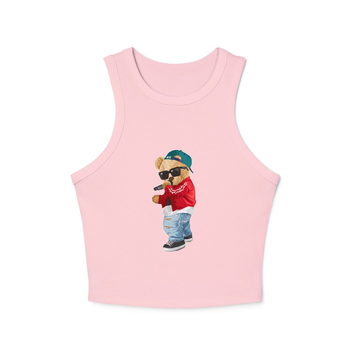 Princess Grace  Cute Teddy Bear Graphic Racer Tank Top for Women