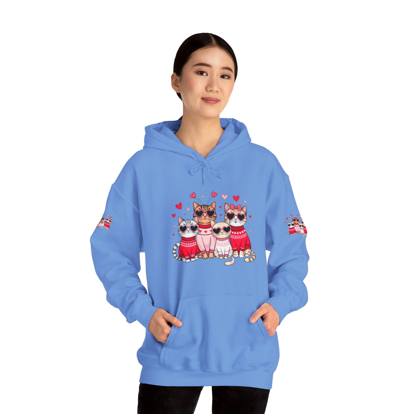 Princess Grace  Cute Cat Lovers Hoodie with Heart Design