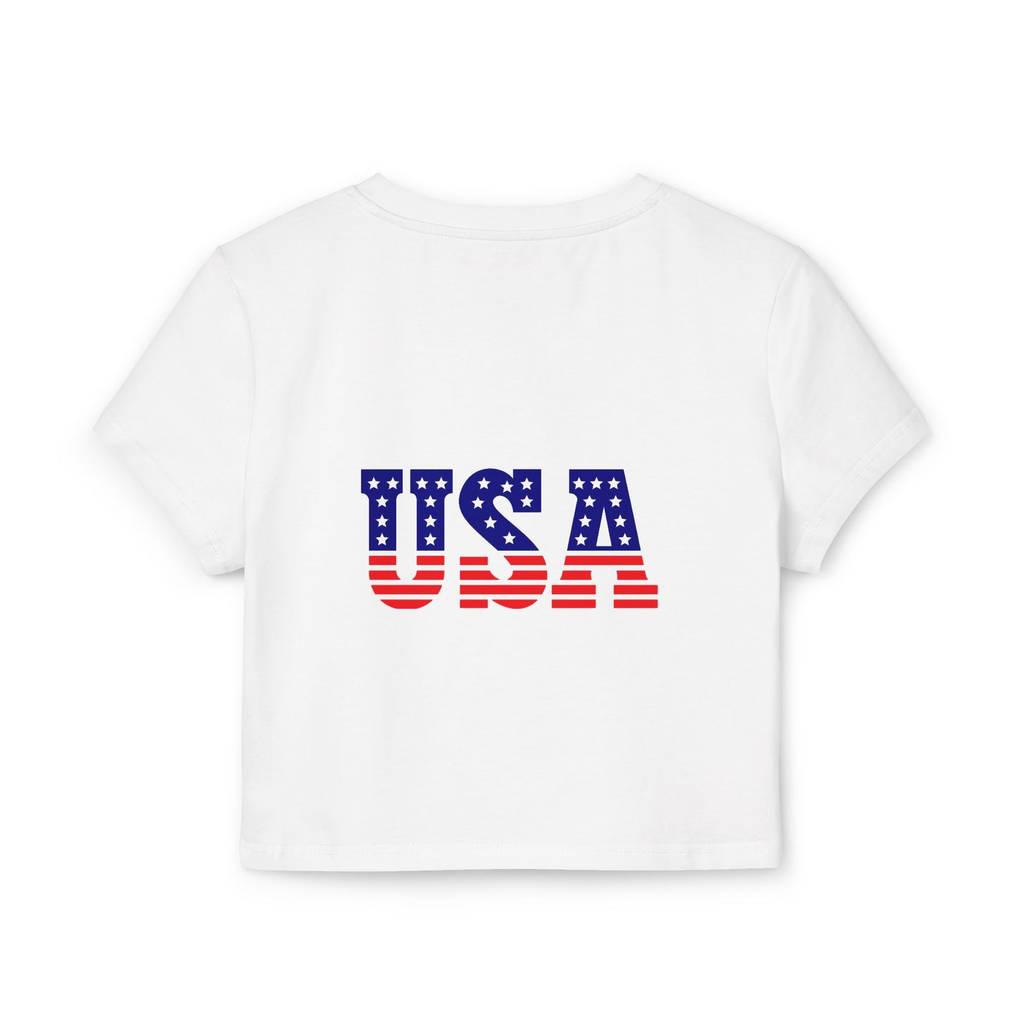 Princess Grace  Patriotic Eagle Women's Baby Tee  USA Graphic T-Shirt for Independence Day