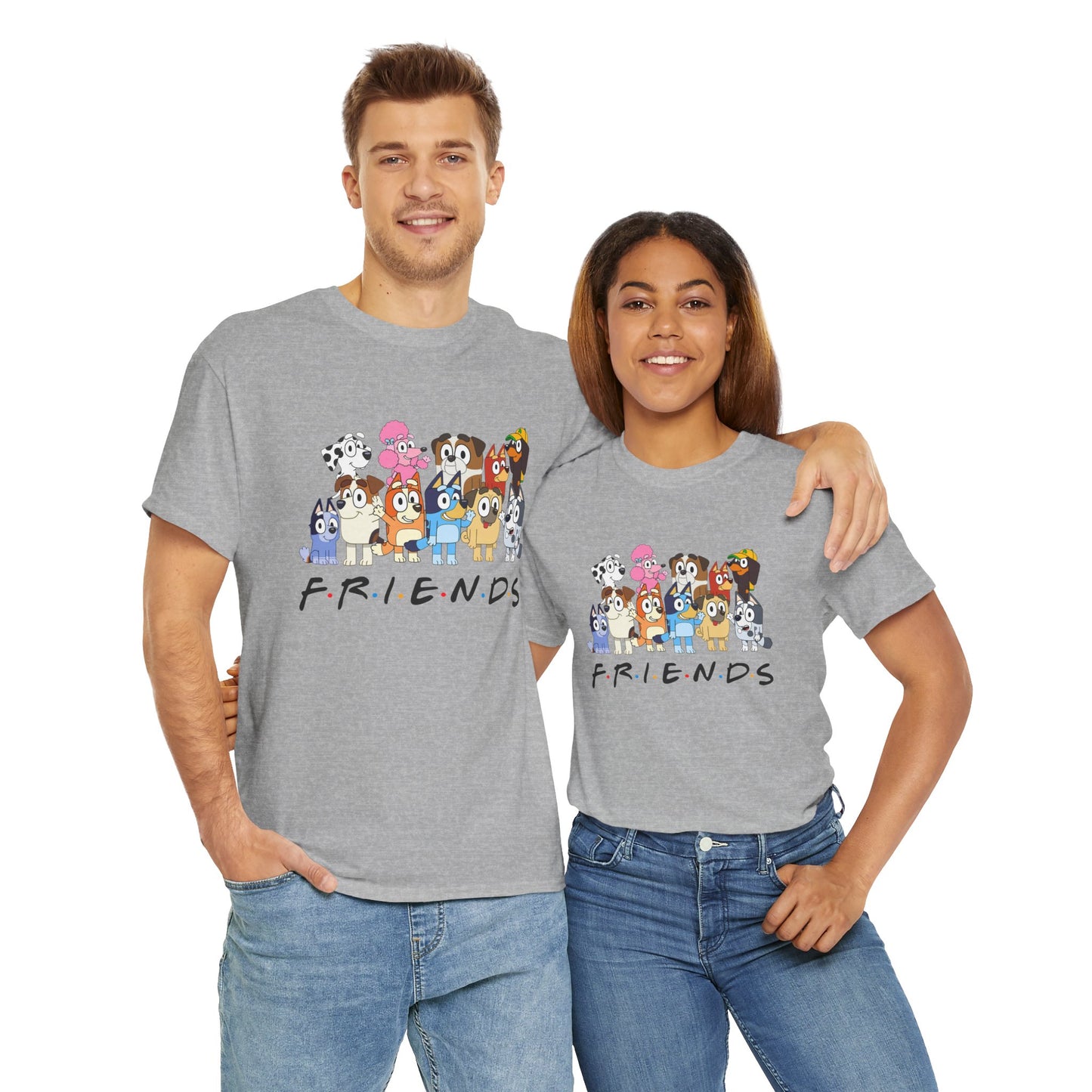 Princess Grace Bluey Friends Cartoon Unisex Heavy Cotton Tee  Fun & Playful Design