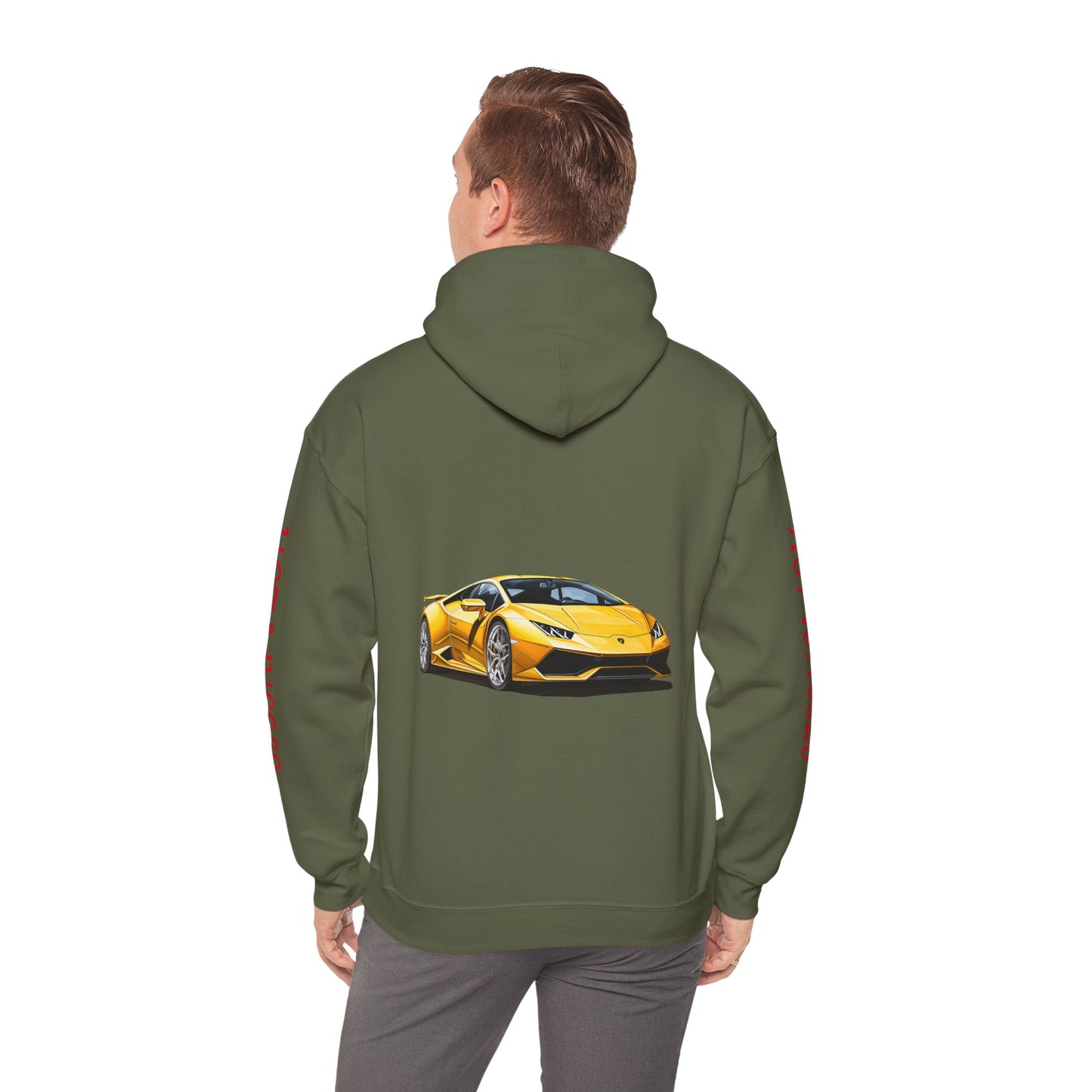 Princess Grace  Hot Wheels Unisex Hoodie Yellow Sports Car Graphic Sweatshirt