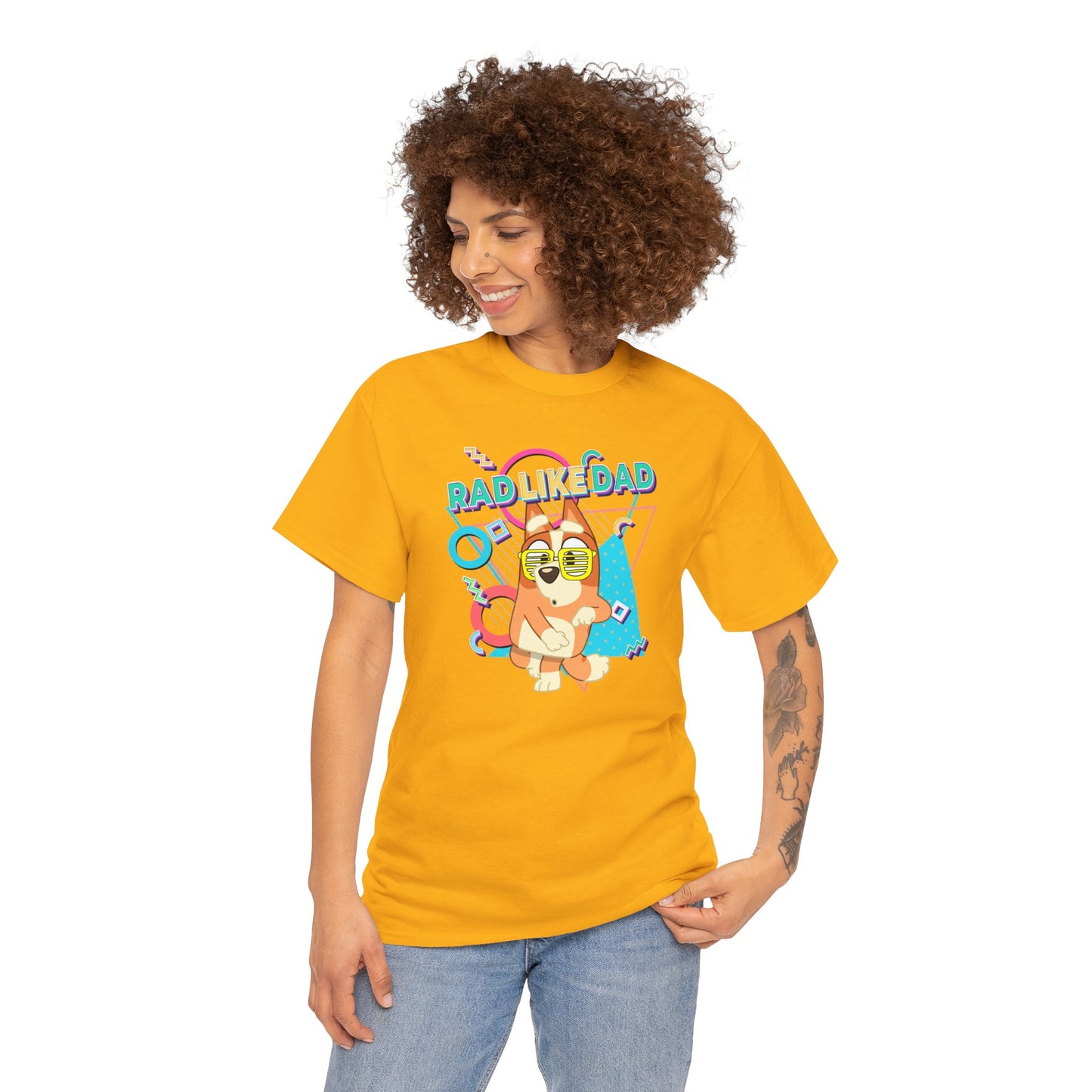 Princess Grace Bluer Rad Like Dad Fun Unisex Heavy Cotton Tee Graphic Tee for Everyday Wear and Gifts