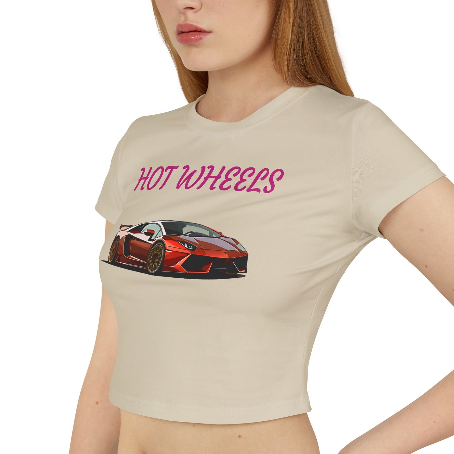 Princess Grace Hot Wheels Women's Baby Tee -Cute Car Graphic T-Shirt for Auto Lovers