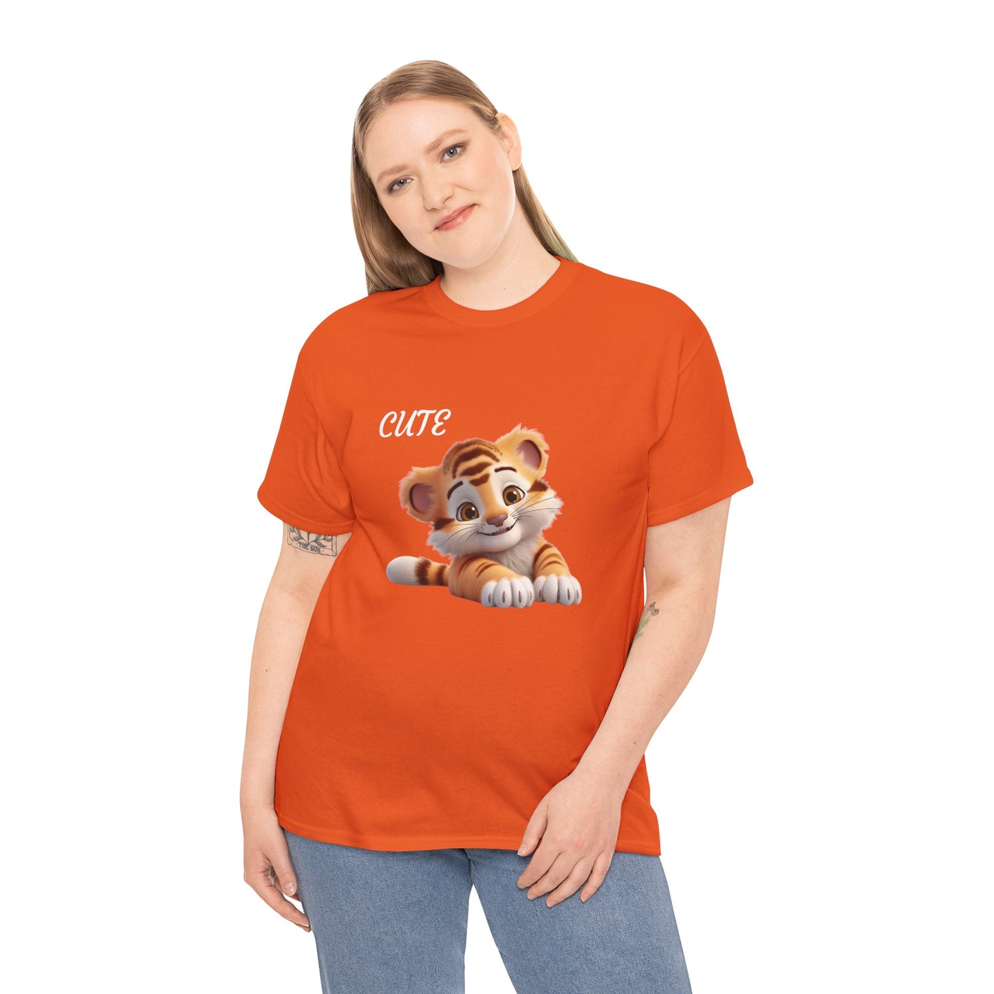 Princess Grace  Cute Tiger Graphic Unisex Heavy Cotton Tee  Perfect for Animal Lovers