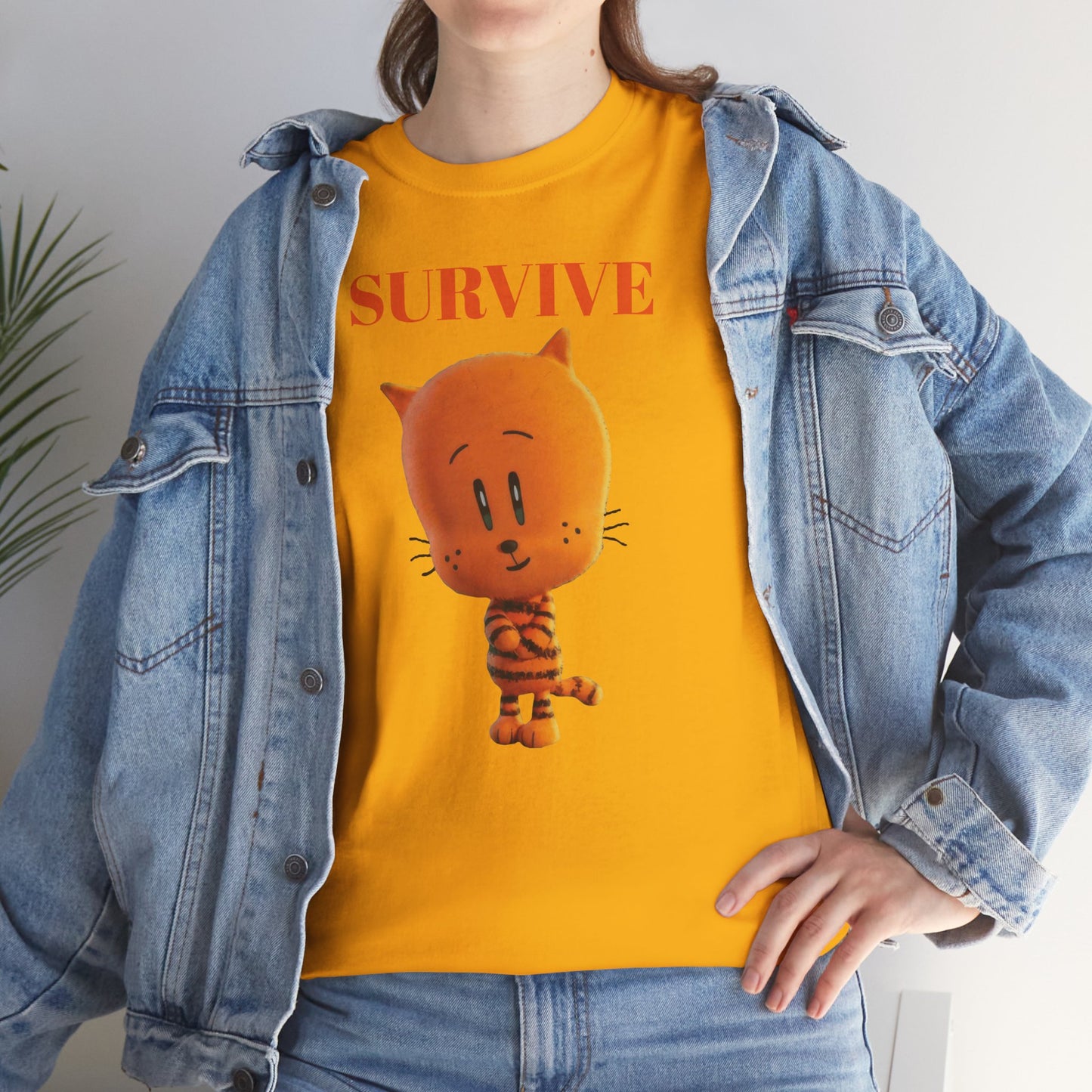 Princess Grace  Survive Themed Unisex Heavy Cotton Tee  Cute Cartoon Cat Design