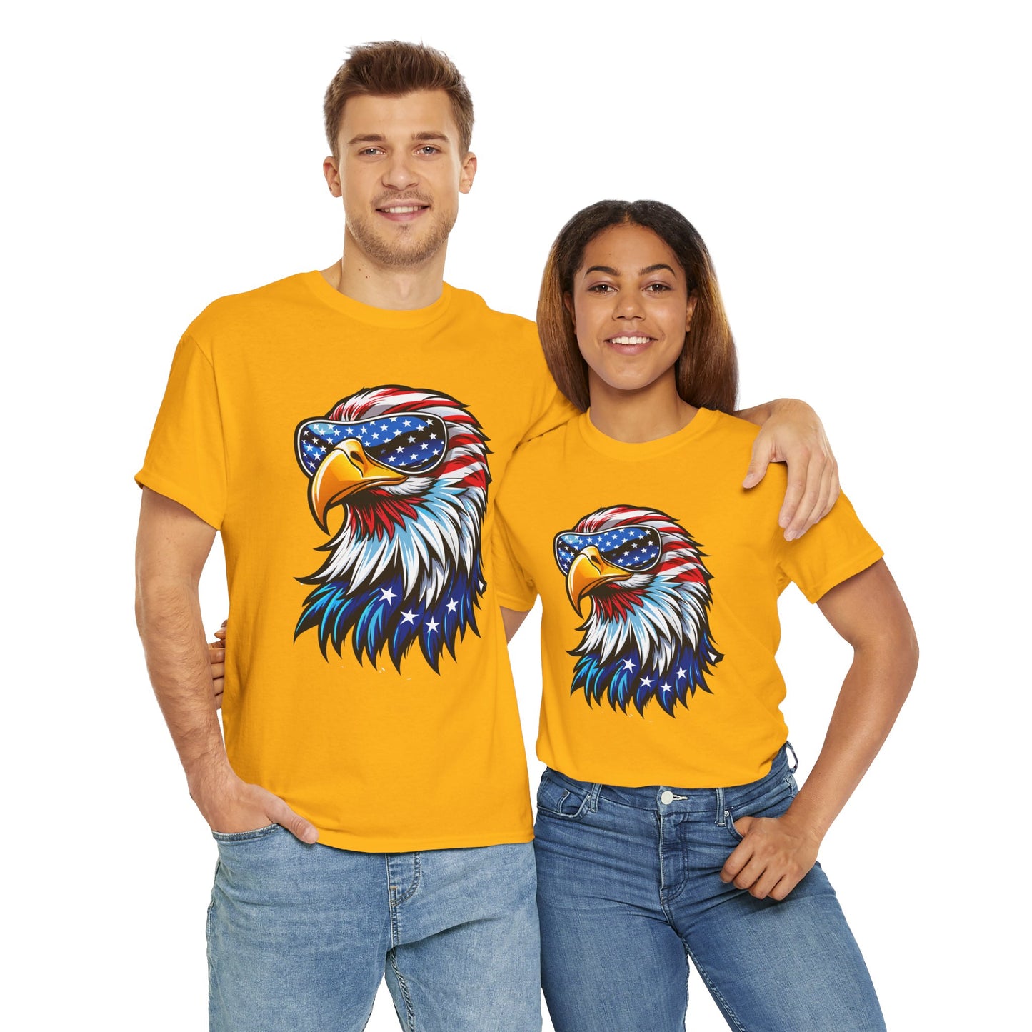 Princess Grace  Patriotic Eagle Unisex Heavy Cotton Tee 4th of July Spirit