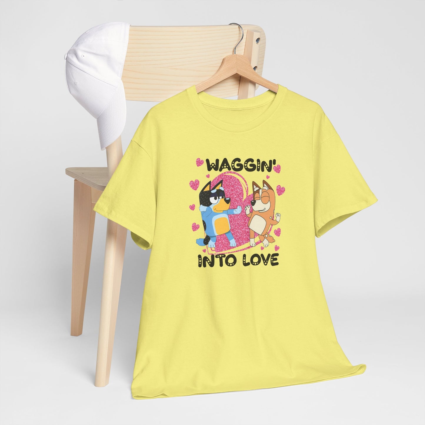 Princess Grace  Bluey  Waggin' Into Love Unisex Heavy Cotton Tee  Cute Pet Themed Shirt for Animal Lovers
