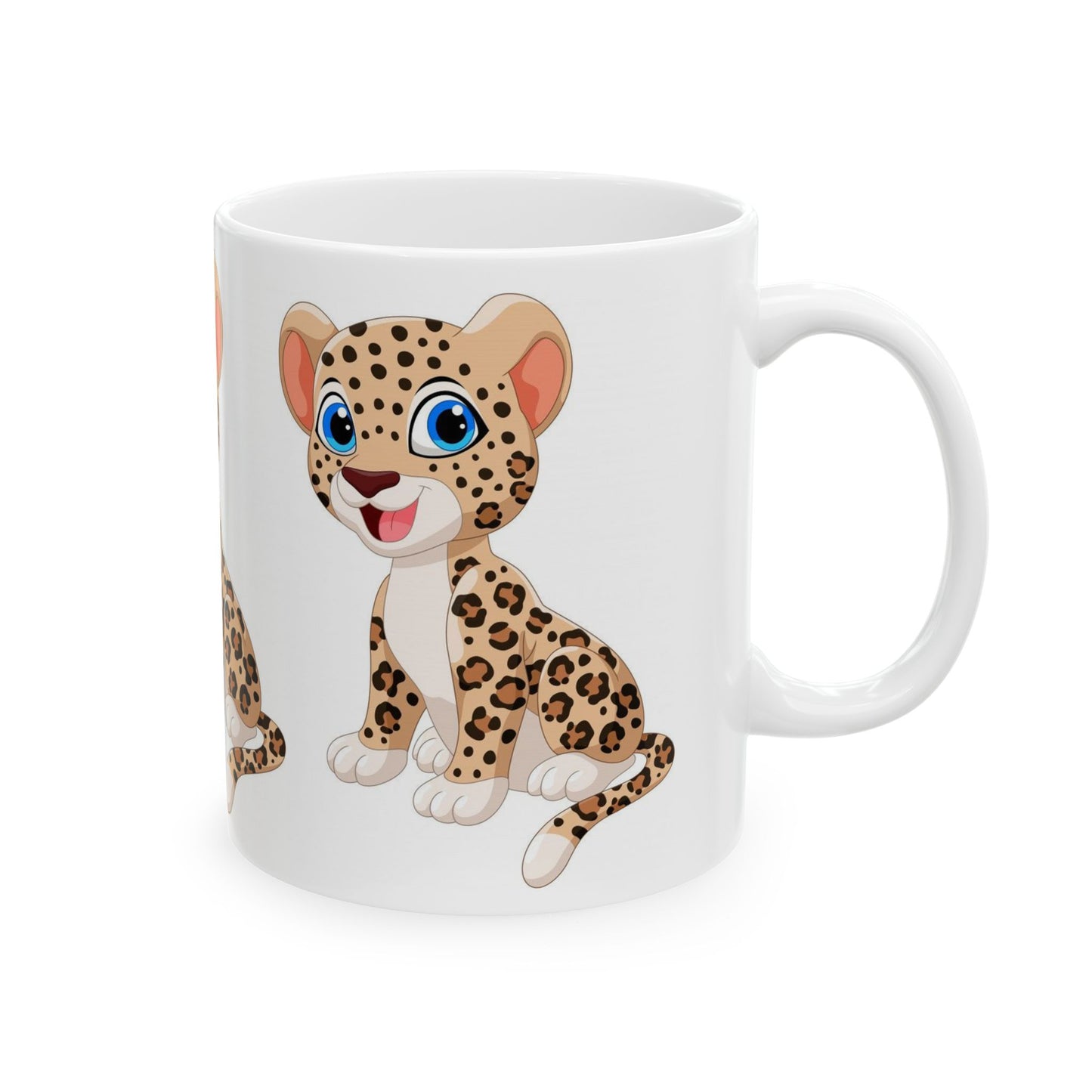 Cute Leopard Cartoon Ceramic Mug - 11oz & 15oz