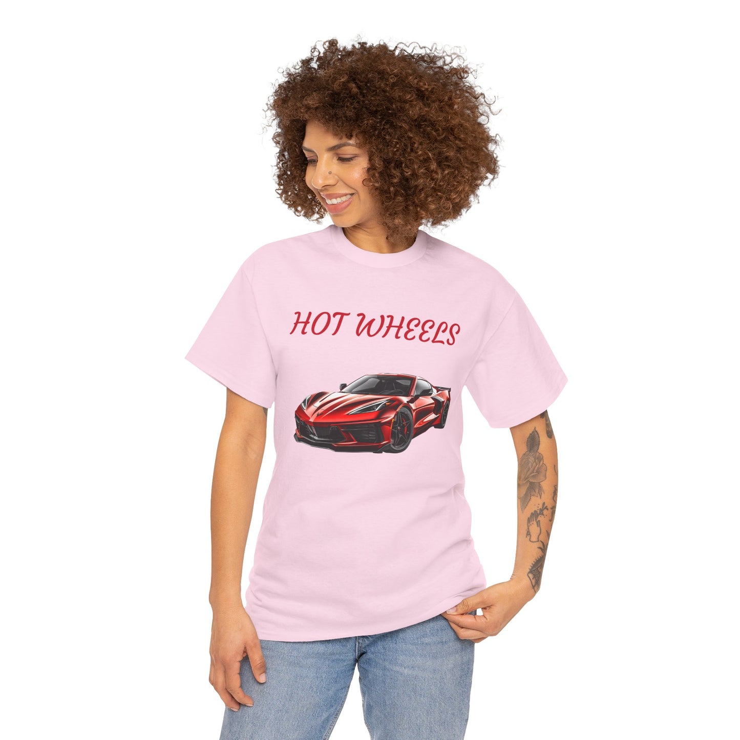 Princess Grace Red Corvette Unisex Heavy Cotton Tee Hot Wheels Racing Graphic Tee for Car Enthusiasts