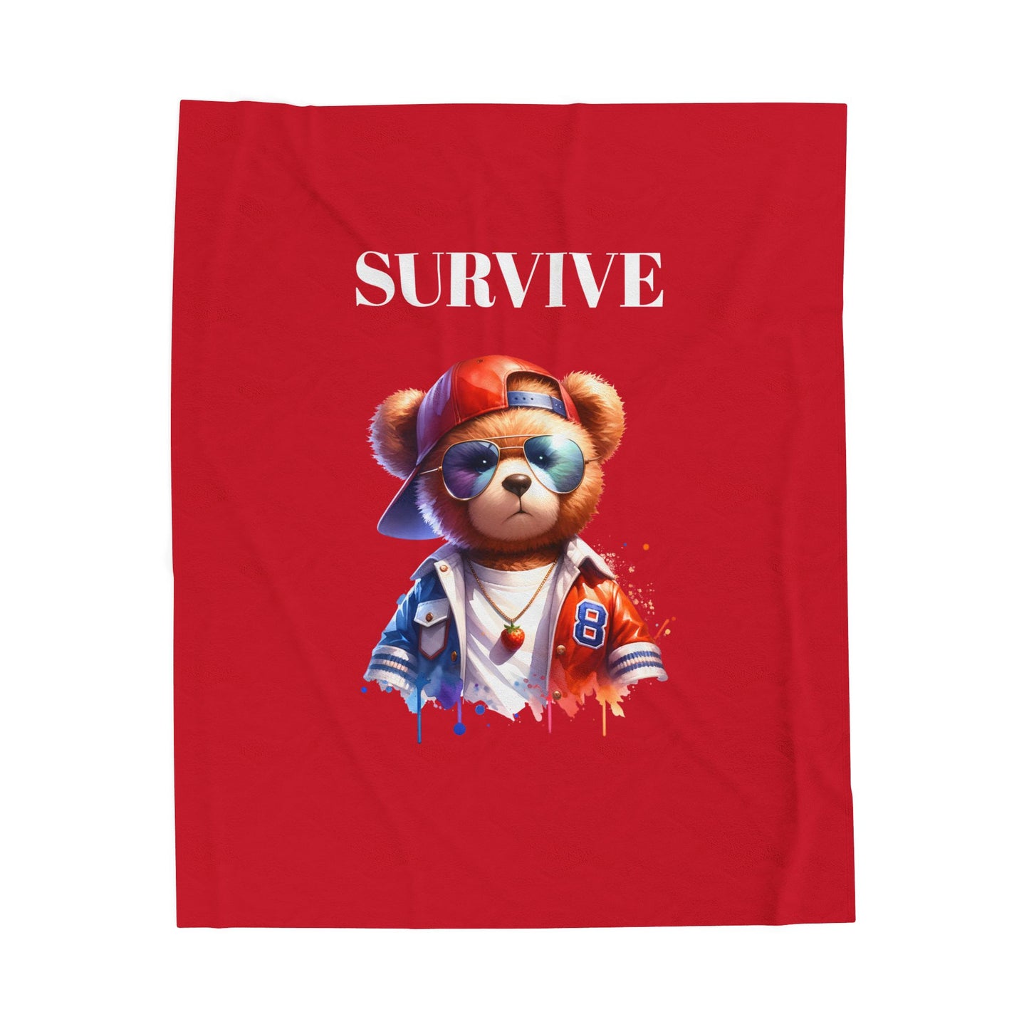 Princess Grace  Cozy Survive Bear Velveteen Plush Blanket