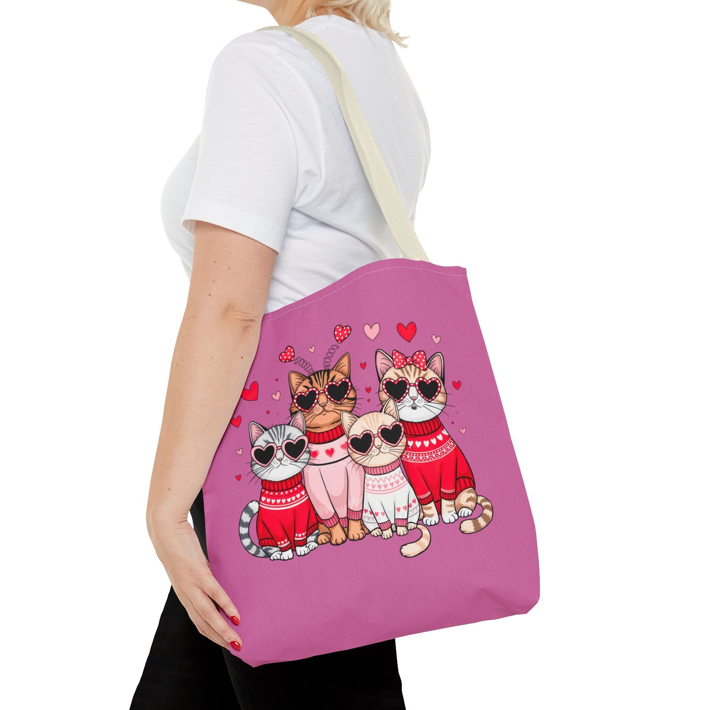 Princess Grace  Cute Cat Lover Tote Bag Stylish Pet Themed Pink Bag for Animal Lovers