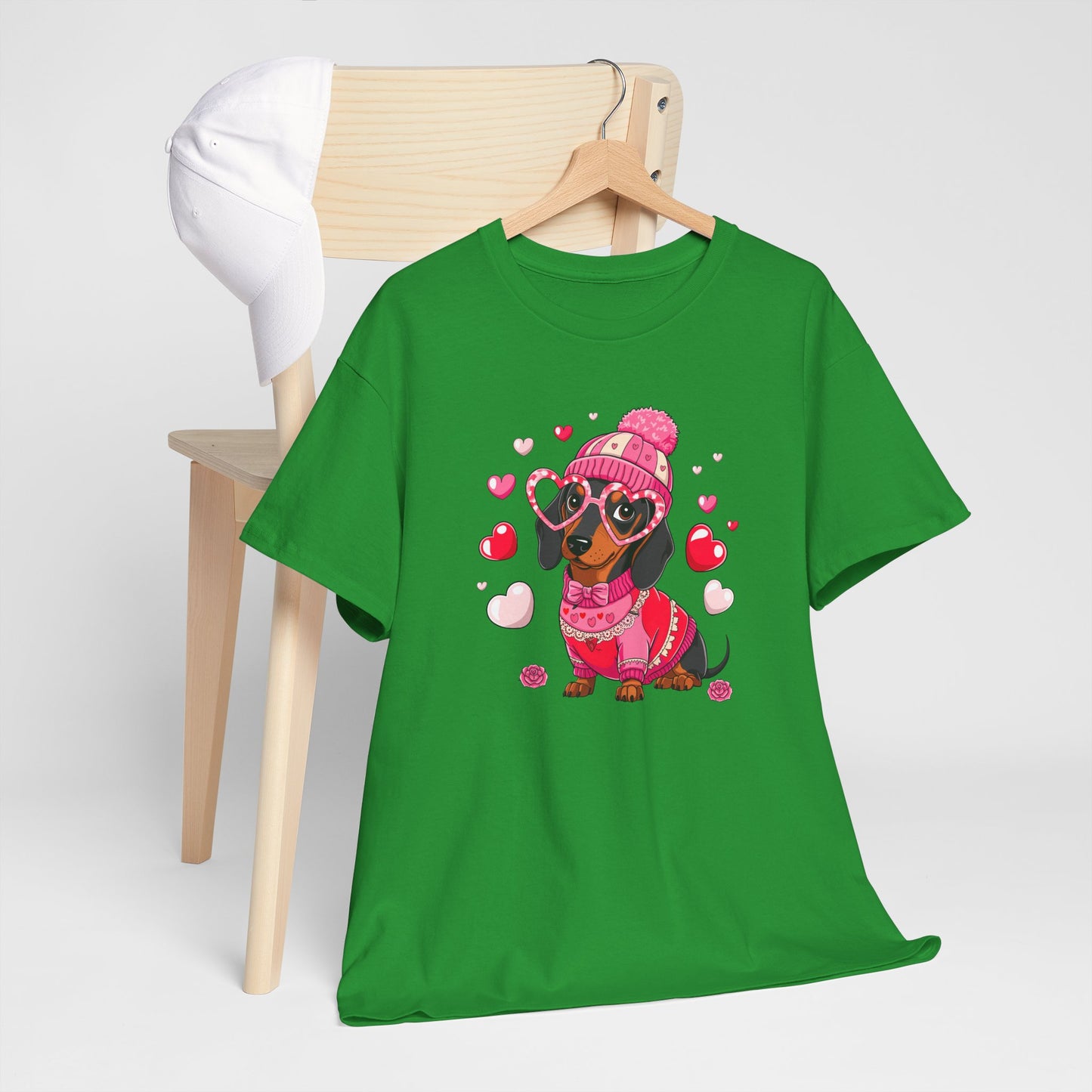 Princess Grace  Cute Dachshund Love Graphic Tee Unisex Heavy Cotton Tee