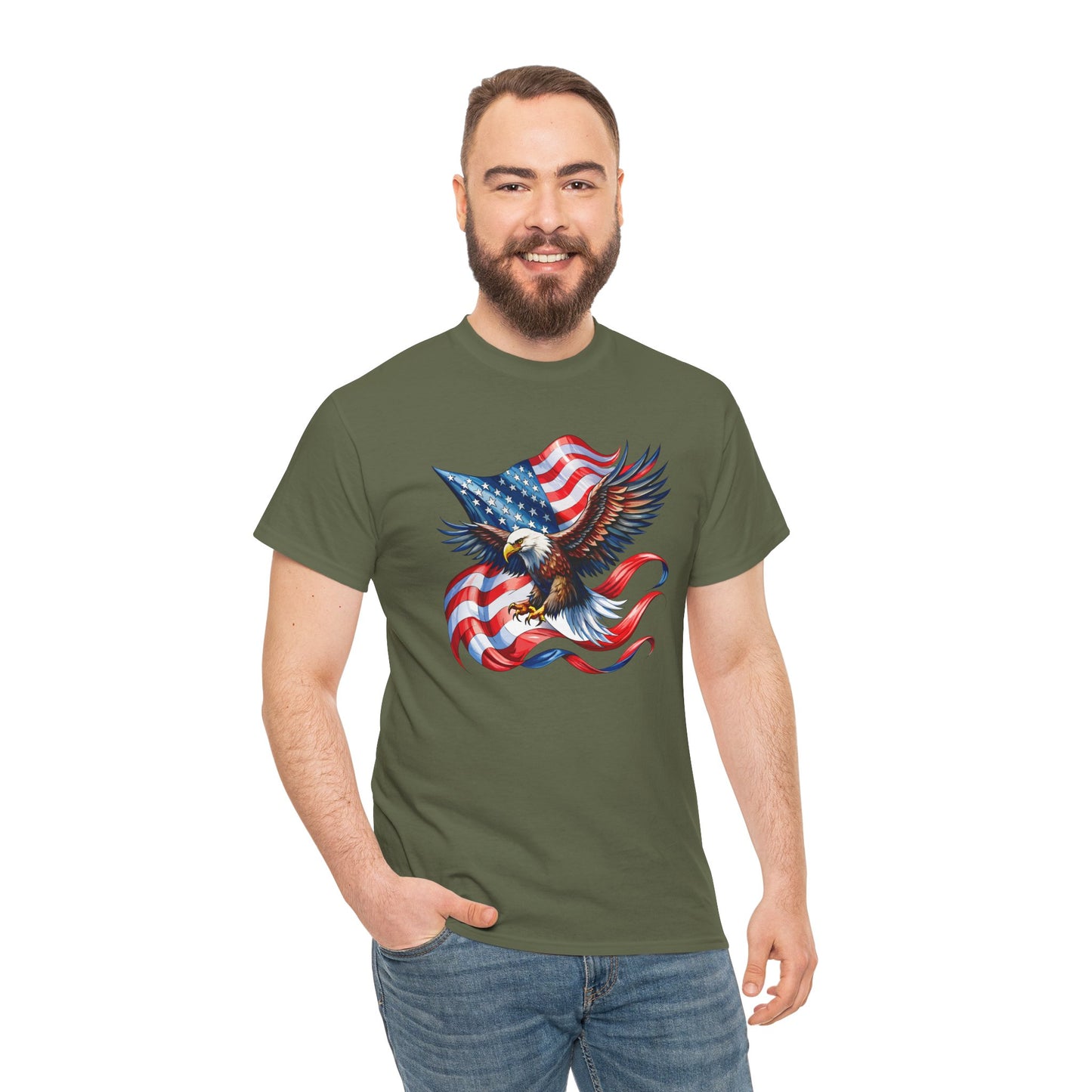 Princess Grace  Patriotic Eagle Graphic Unisex Heavy Cotton Tee