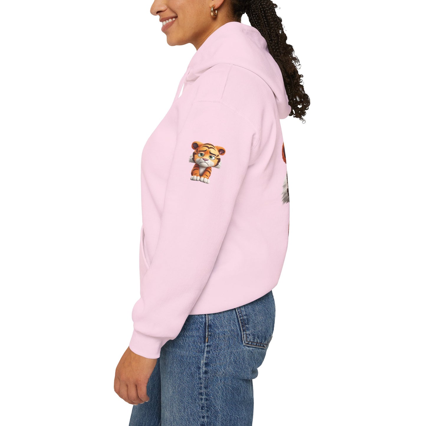 Princess Grace  Playful Tiger Graphic Hoodie  Unisex Heavy Blend Sweatshirt for Kids and Adults