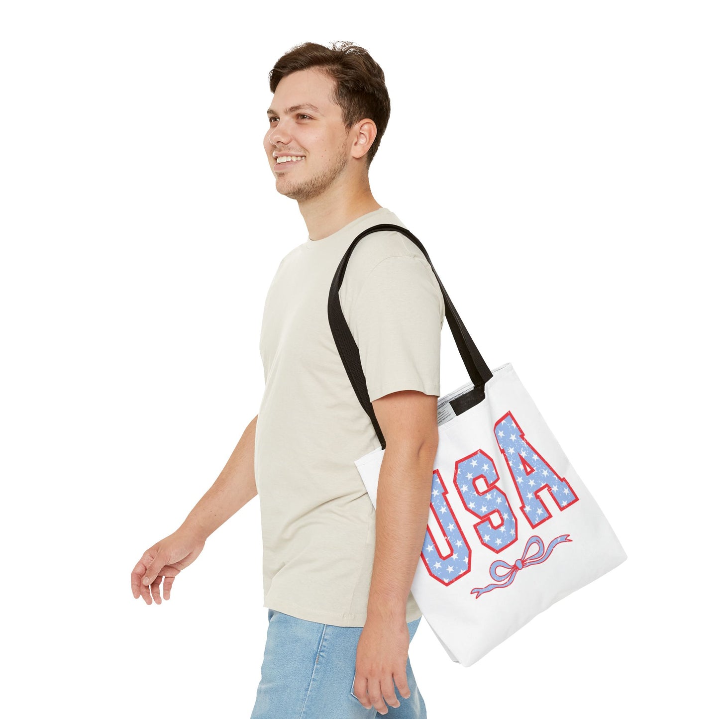 Princess Grace  USA Stars and Stripes Tote Bag Perfect for Independence Day Celebrations