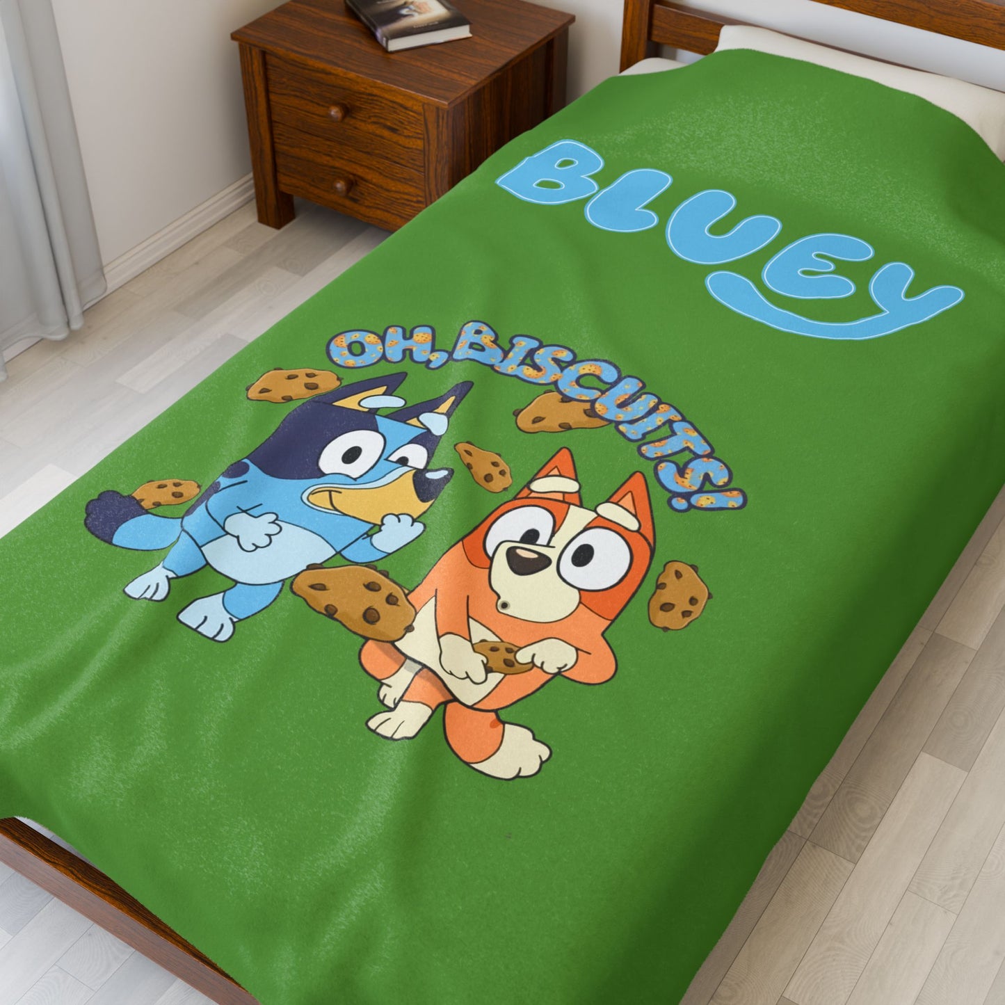Princess Grace  Bluey Themed Velveteen Plush Blanket  Cozy & Fun for Kids