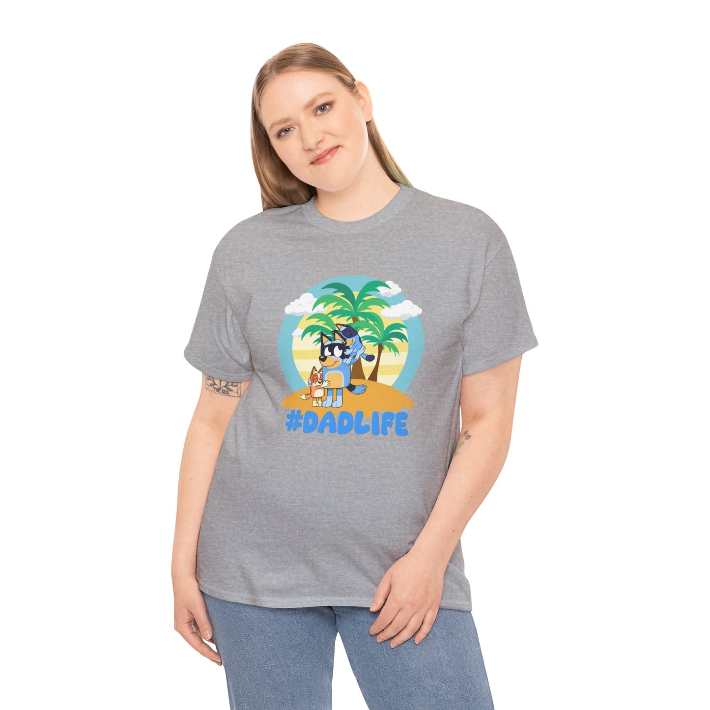 Princess Grace  Bluey  #DadLife Unisex Heavy Cotton Tee  Perfect for Dads Beach Vibes and Everyday Wear