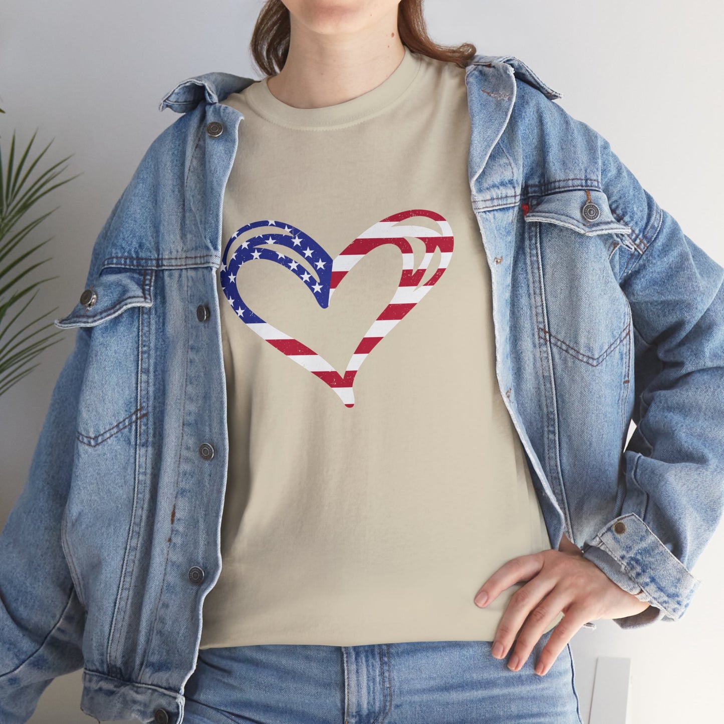 Princess Grace  Patriotic Heart Unisex Heavy Cotton Tee