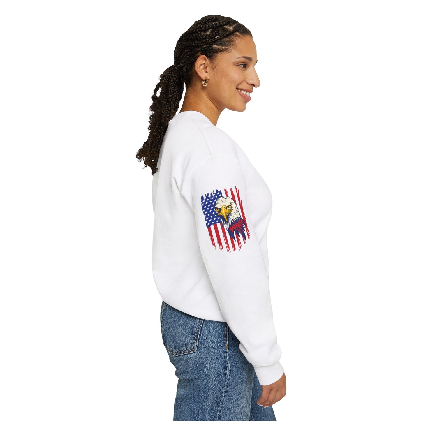 Princess Grace Patriotic Eagle Crewneck Sweatshirt Unisex Heavy Blend