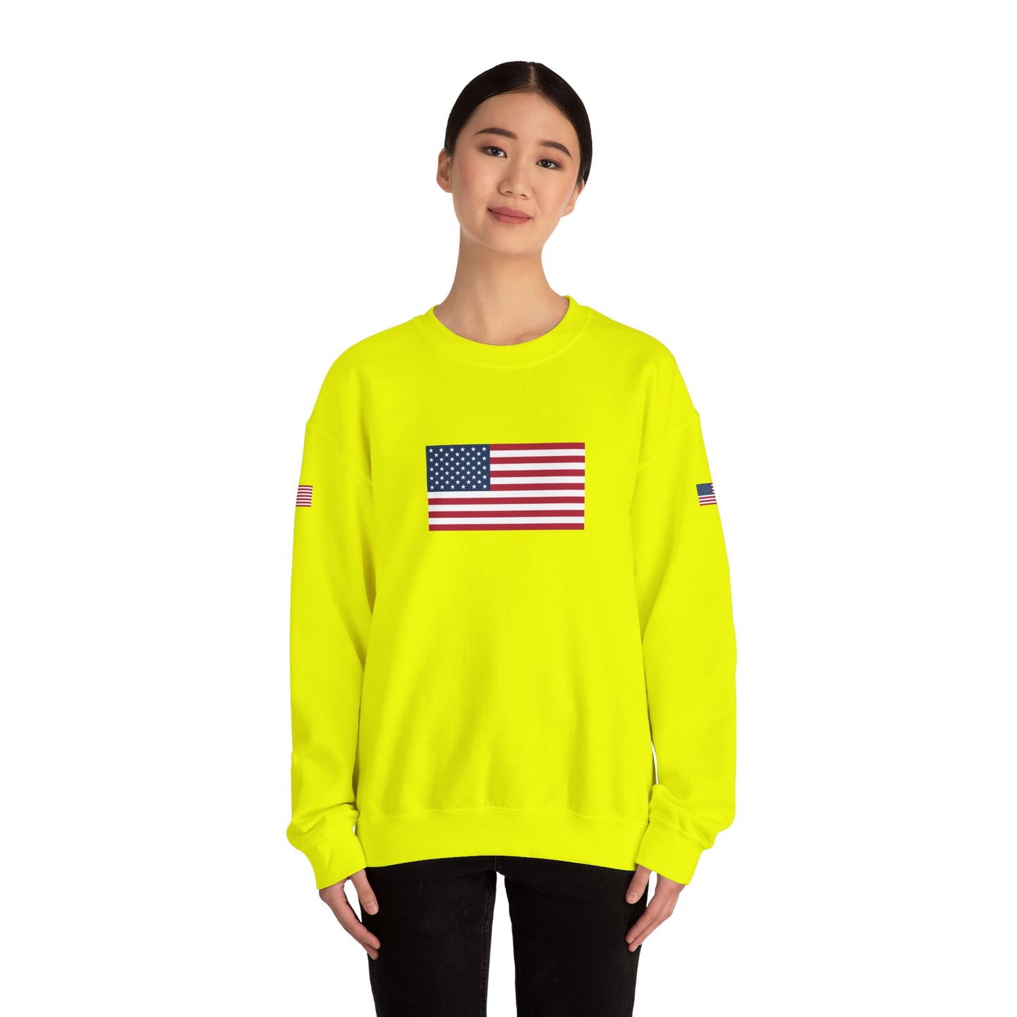 Princess Grace  TAEM USA  Patriotic Unisex Crewneck Sweatshirt with American Flags