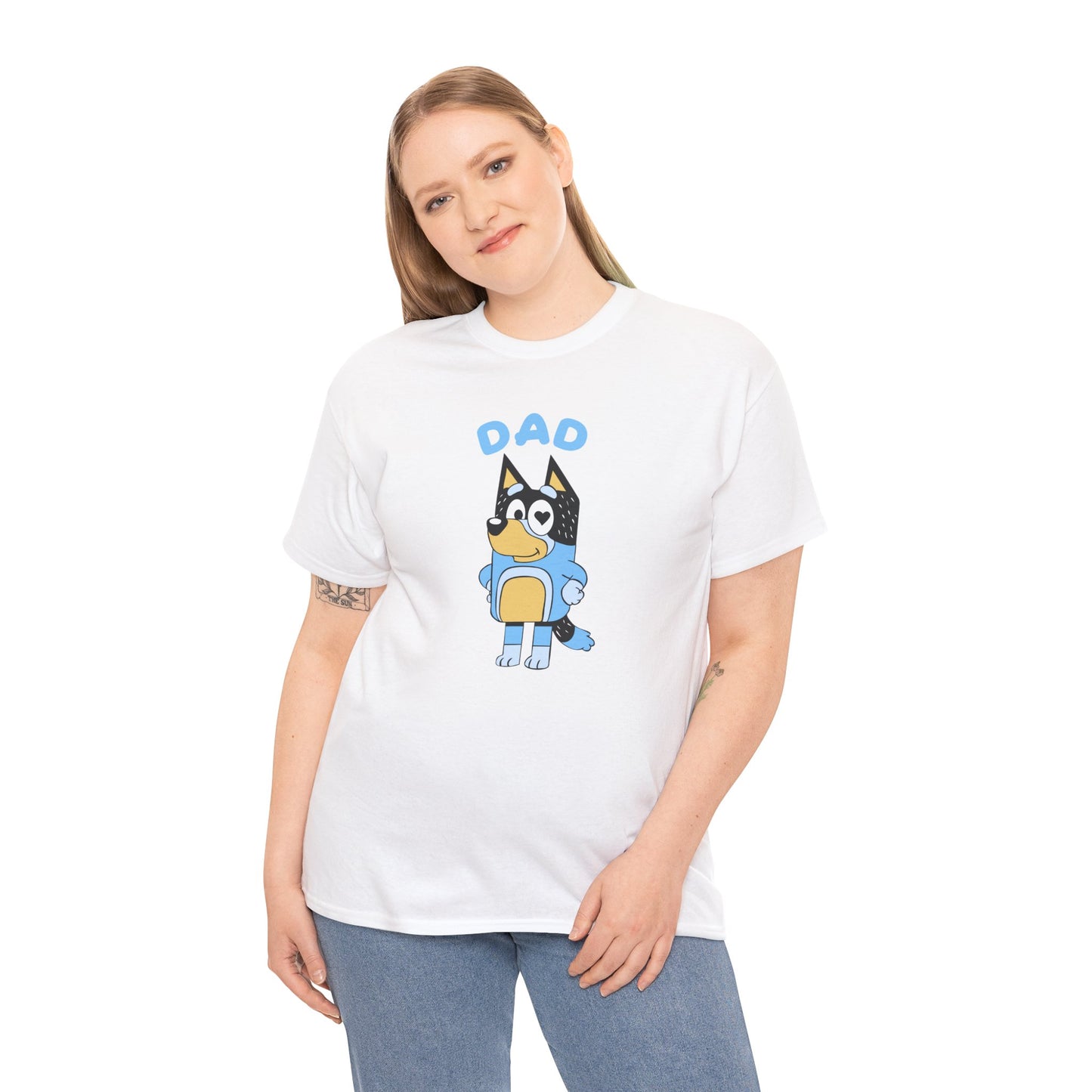Princess Grace  Bluey Dad Cartoon Graphic Unisex Heavy Cotton Tee
