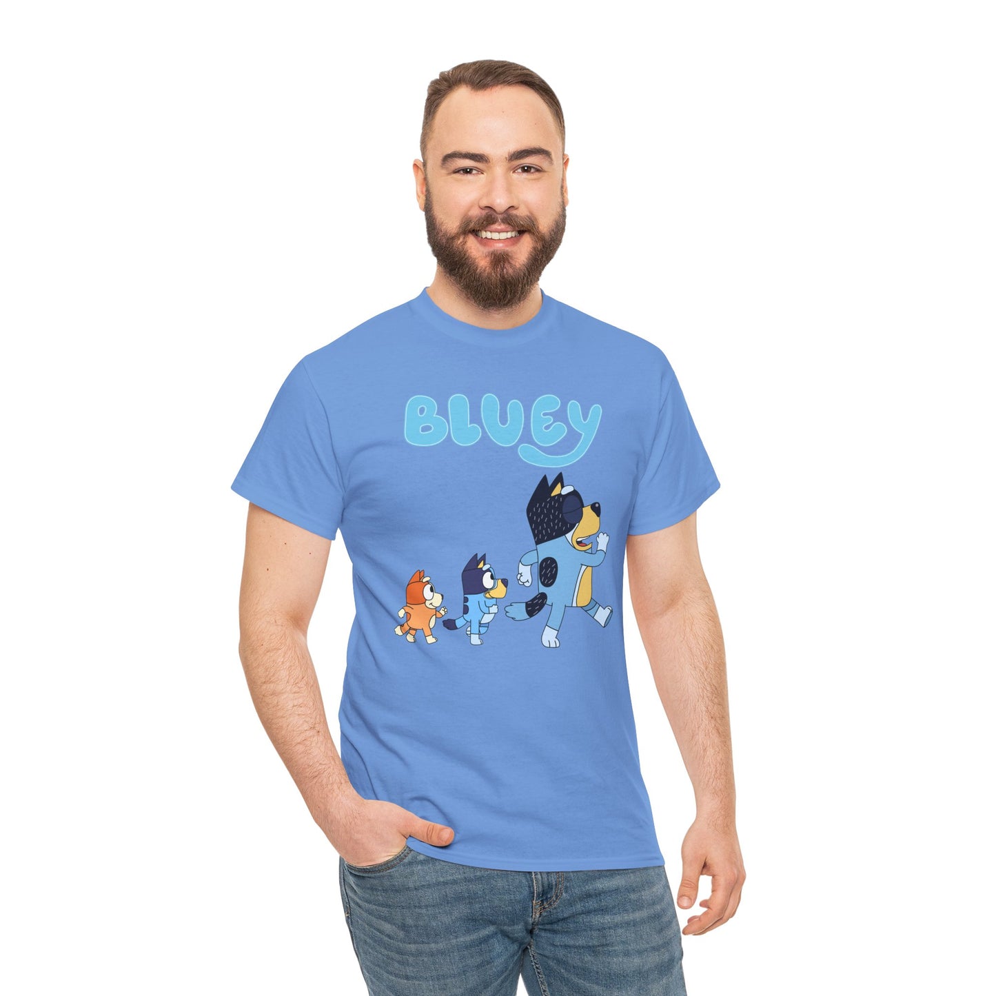 Princess Grace  Bluey Unisex Heavy Cotton Tee  Cute Cartoon T-Shirt for Kids and Adults