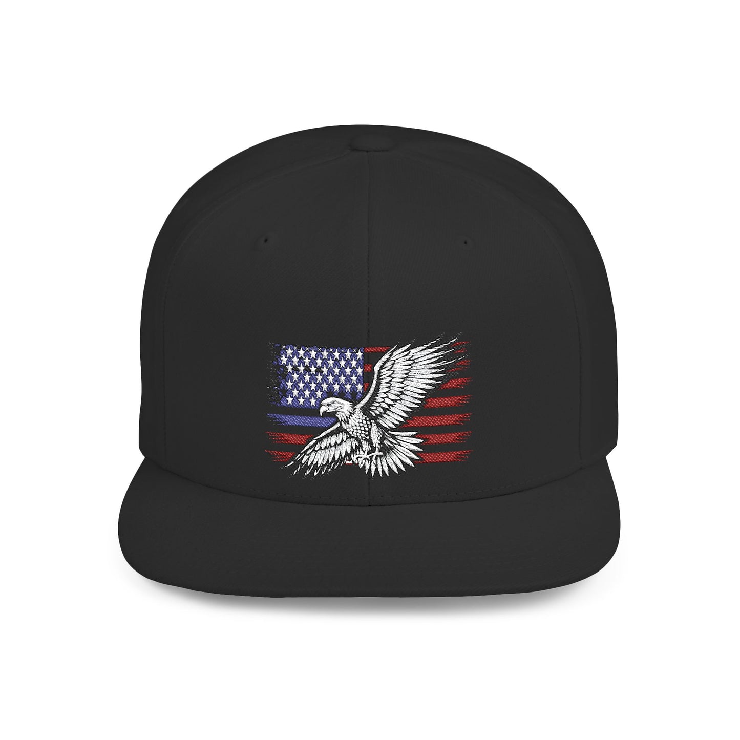 Princess Grace  Eagle Embroidered Flat Bill Snapback Hat Patriotic Style for Outdoor Enthusiasts