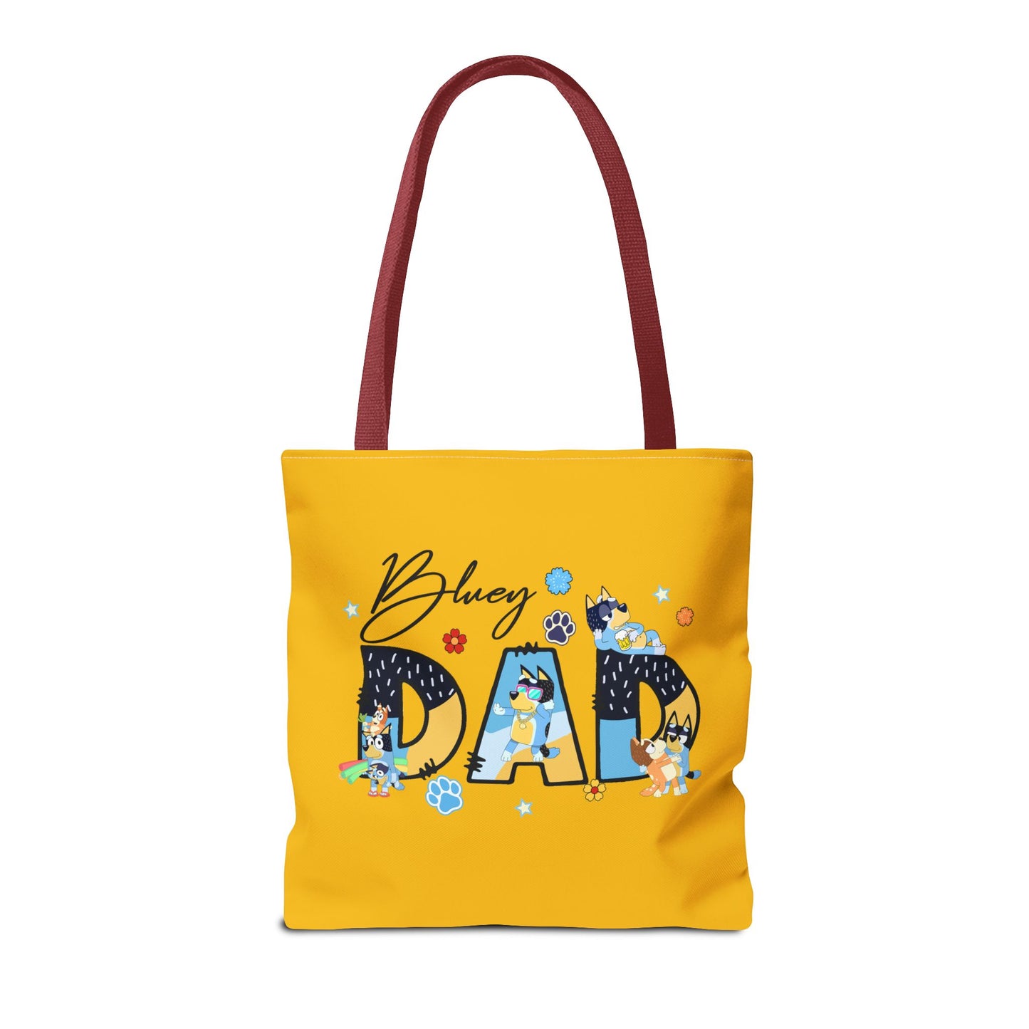 Princess Grace  Bluey Dad Tote Bag Bright Yellow Dog Lovers Tote for Father's Day and Casual Outings