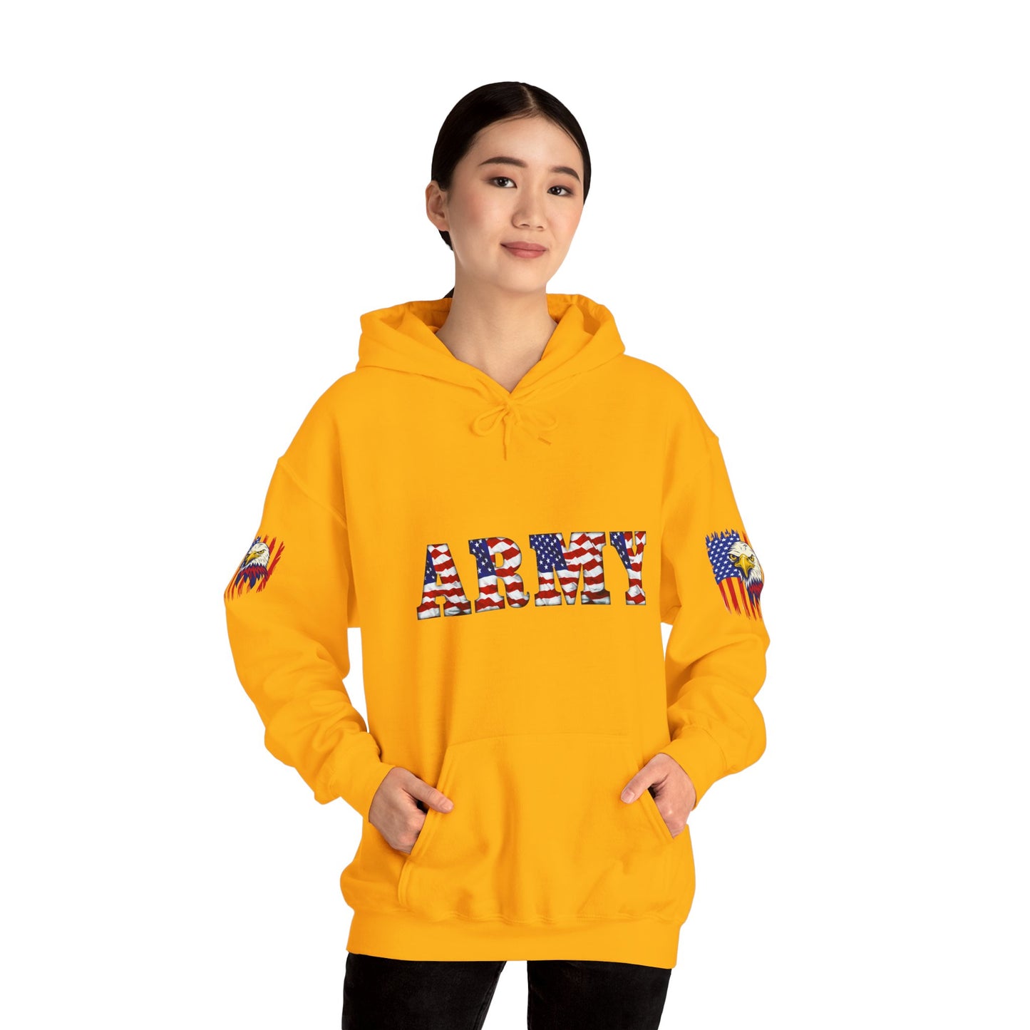Princess Grace  Patriotic Army Eagle Hoodie  Unisex Heavy Blend Sweatshirt