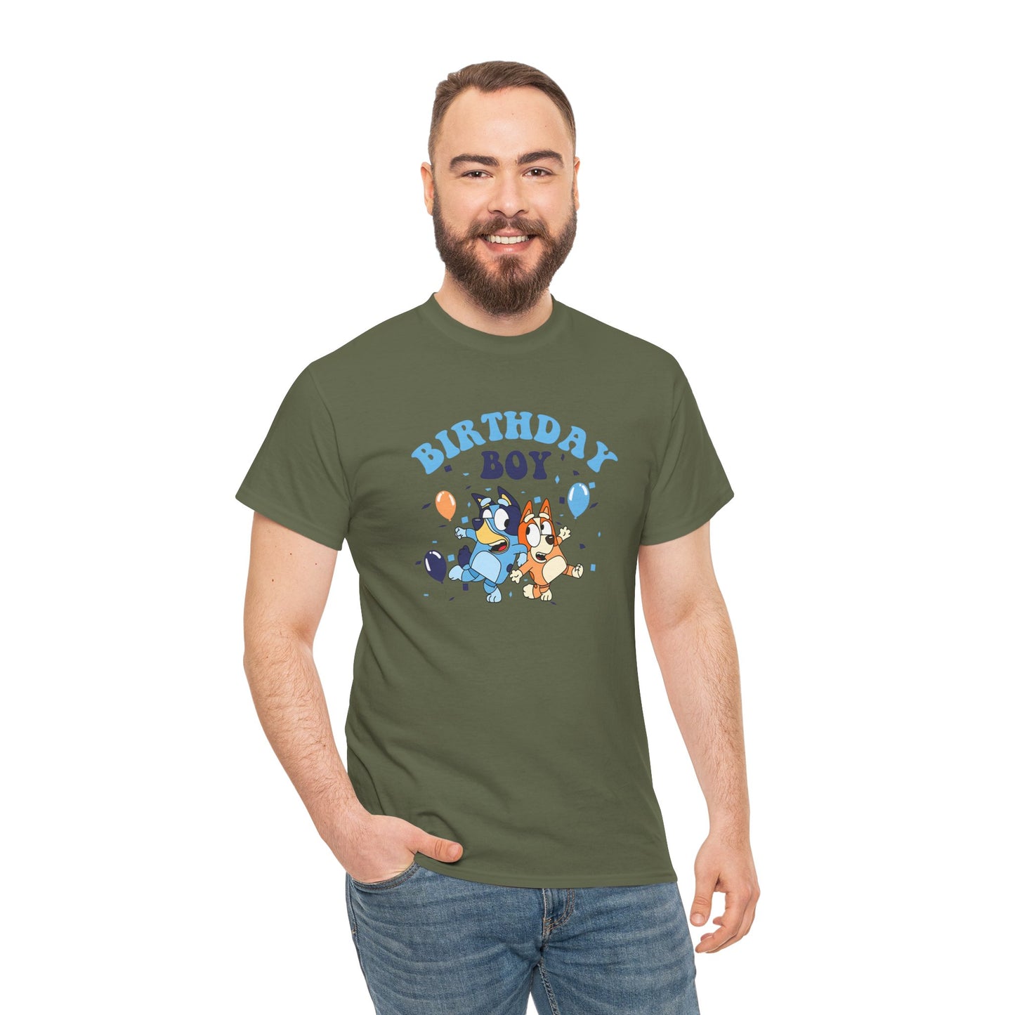 Princess Grace  Bluey  Birthday Boy Unisex Heavy Cotton Tee  Fun Celebration Shirt for Kids