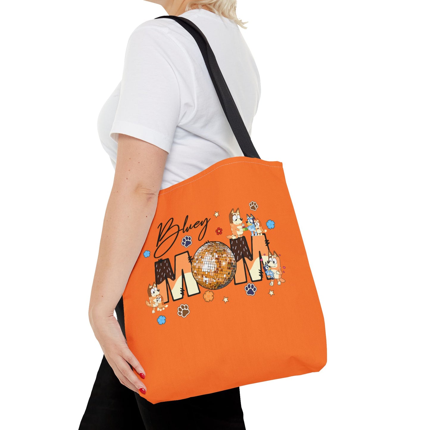 Princess Grace  Chic Bluey Mom Tote Bag Stylish Dog-Themed Accessory for Pet Lovers