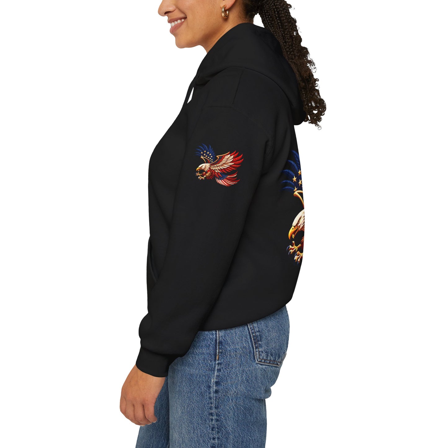 Princess grace  Patriotic Eagle Hooded Sweatshirt   Unisex Heavy Blend