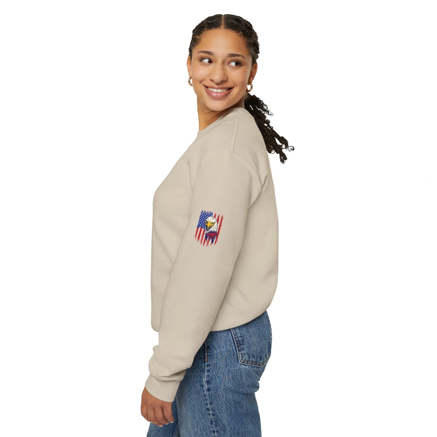 Princess Grace Patriotic Eagle Crewneck Sweatshirt Unisex Heavy Blend