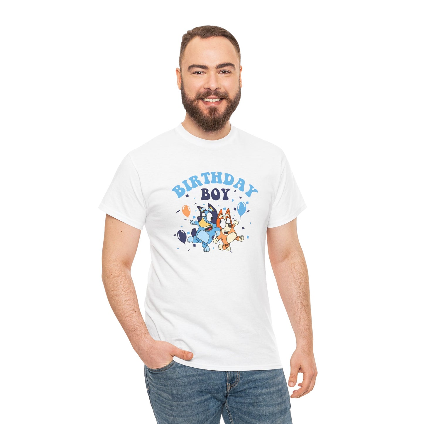 Princess Grace  Bluey  Birthday Boy Unisex Heavy Cotton Tee  Fun Celebration Shirt for Kids