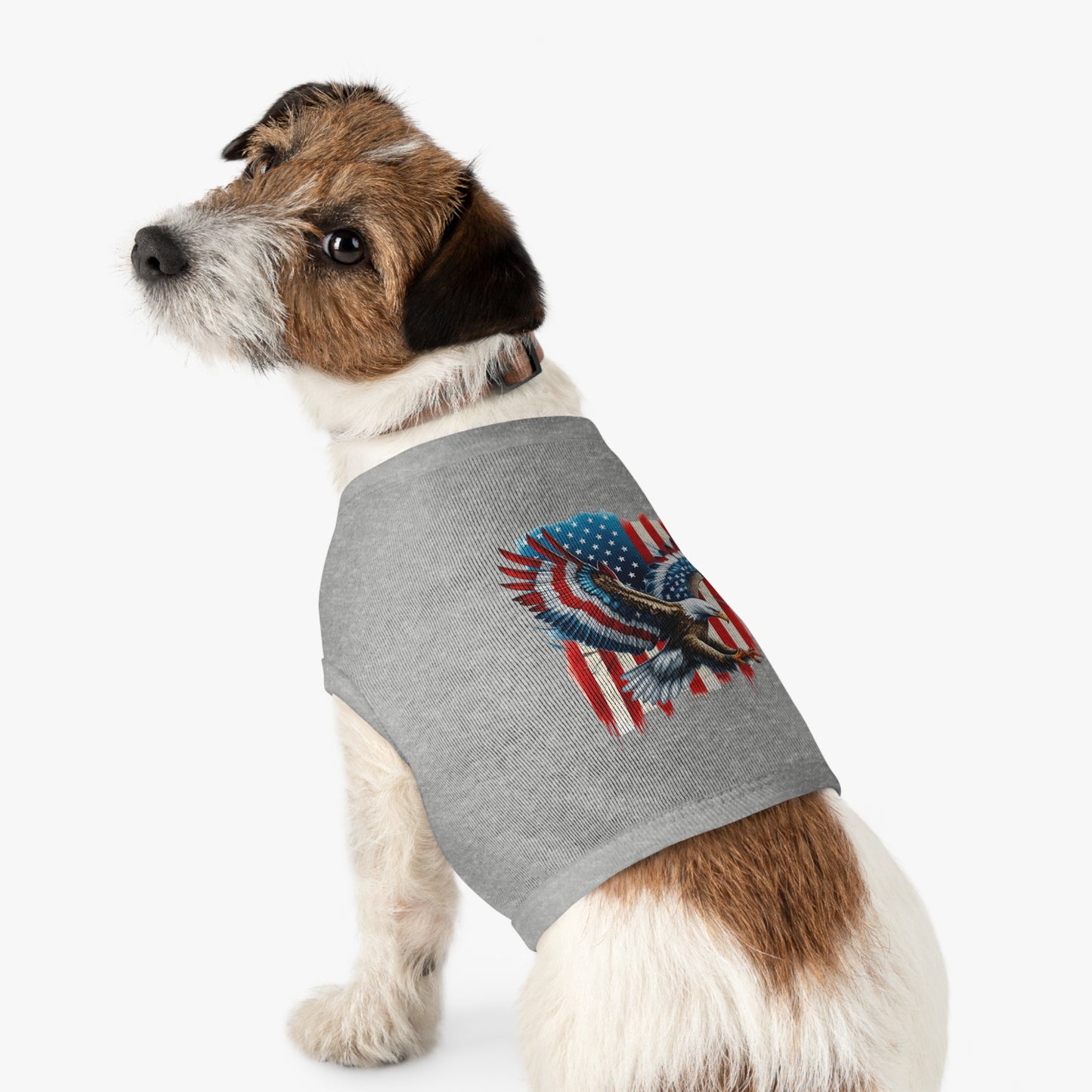 Princess Grace  Patriotic Eagle Pet Tank Top Perfect for Celebrating Independence Day or Outdoor Adventures