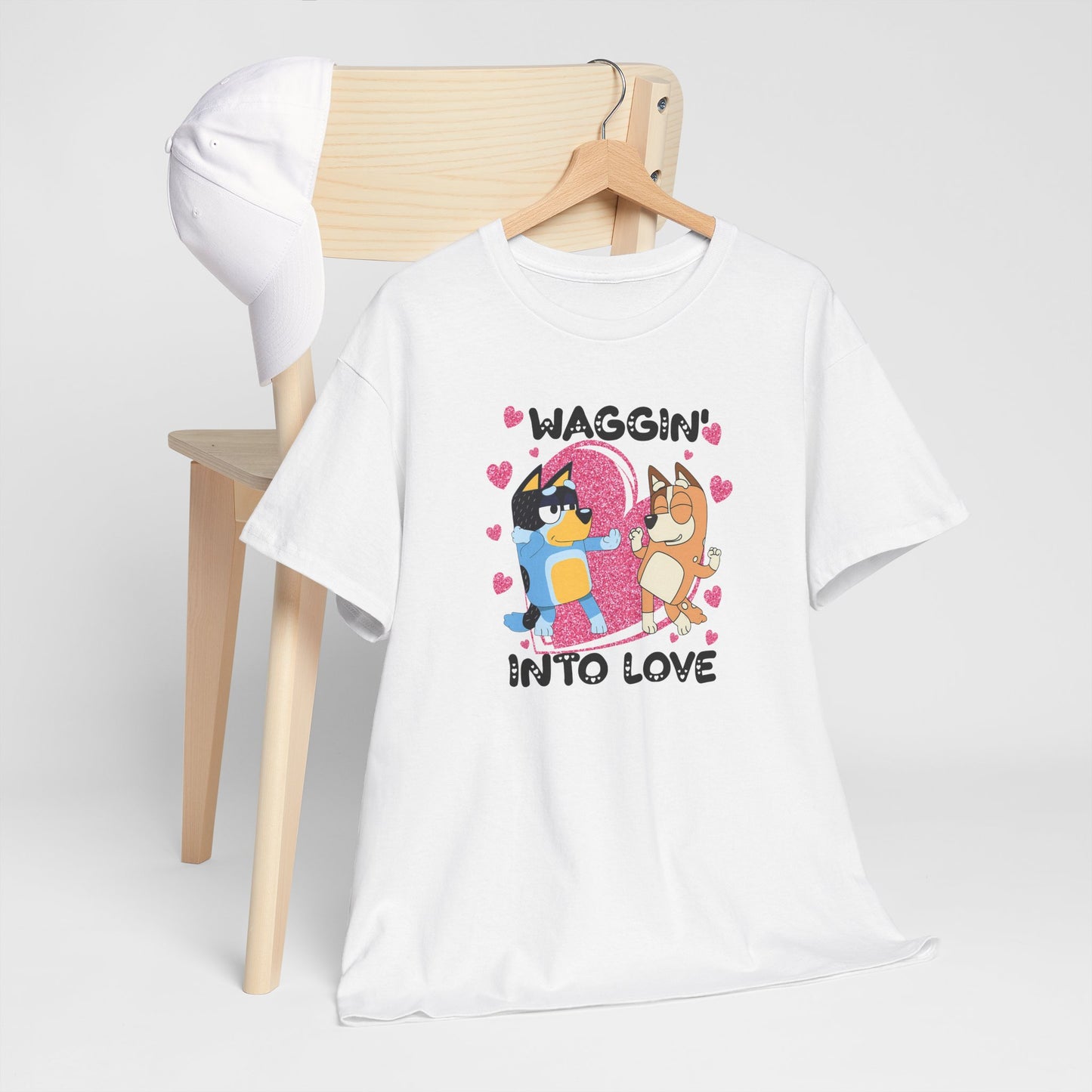 Princess Grace  Bluey  Waggin' Into Love Unisex Heavy Cotton Tee  Cute Pet Themed Shirt for Animal Lovers